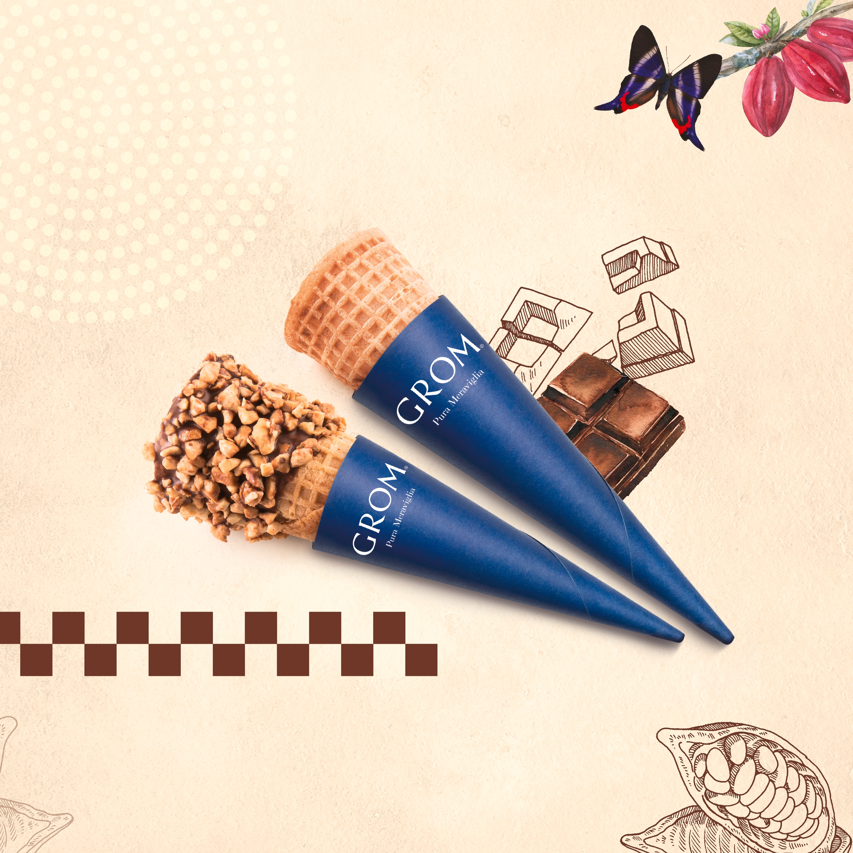 Cono croccante e nocciolato