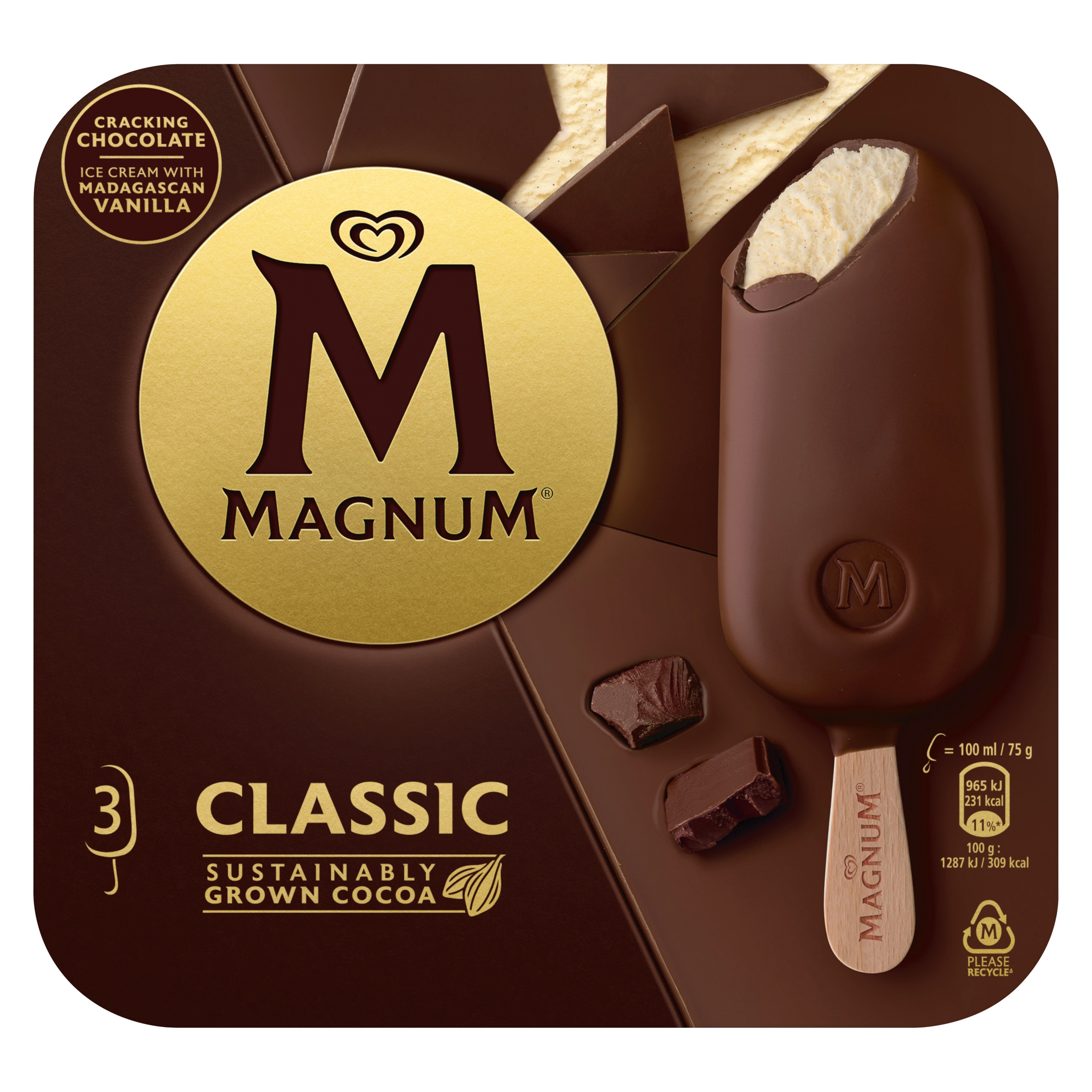 Magnum Classic Ice Cream 3 x 100ml