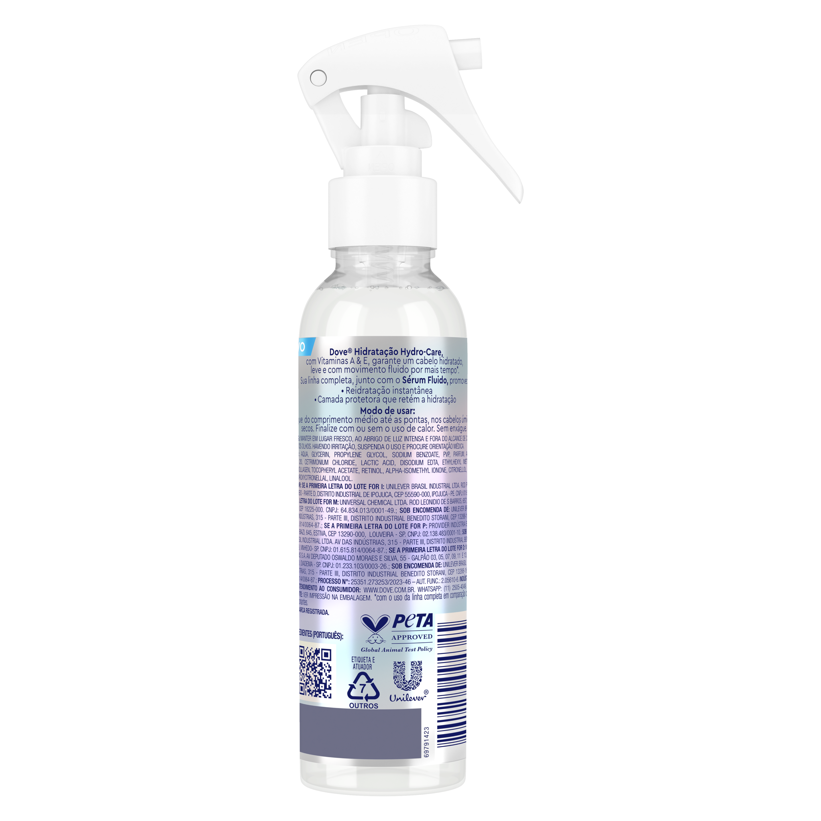 Spray Sérum Fluído Dove Hidratação + Vitaminas A&E 110ml