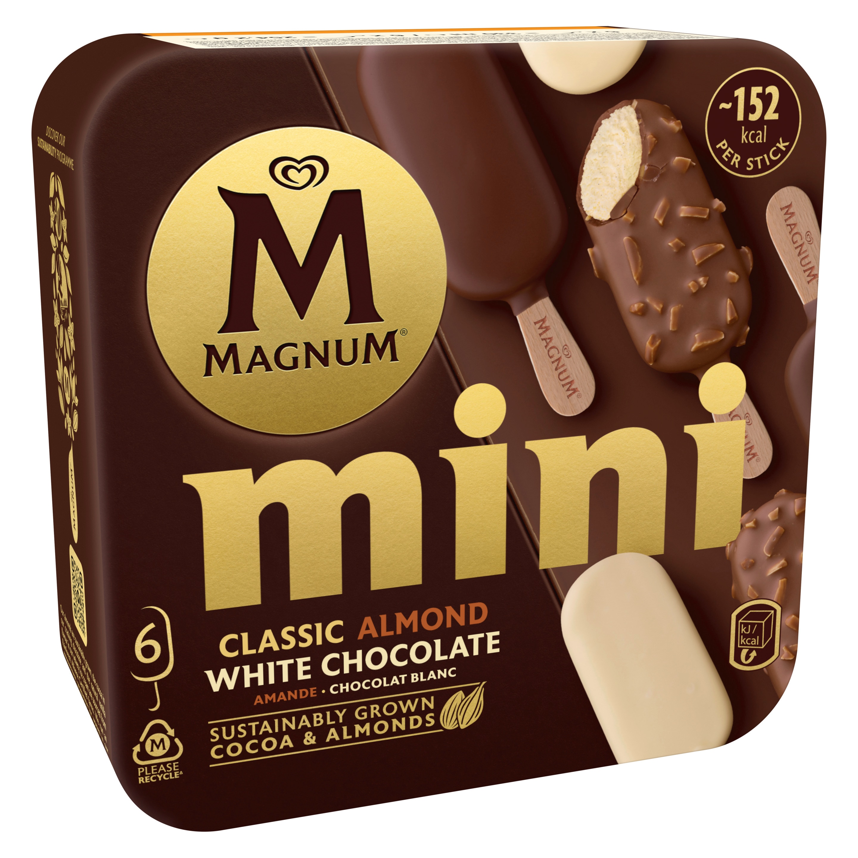 Magnum Mini Classic Almond White Chocolate 6 x 55 ml