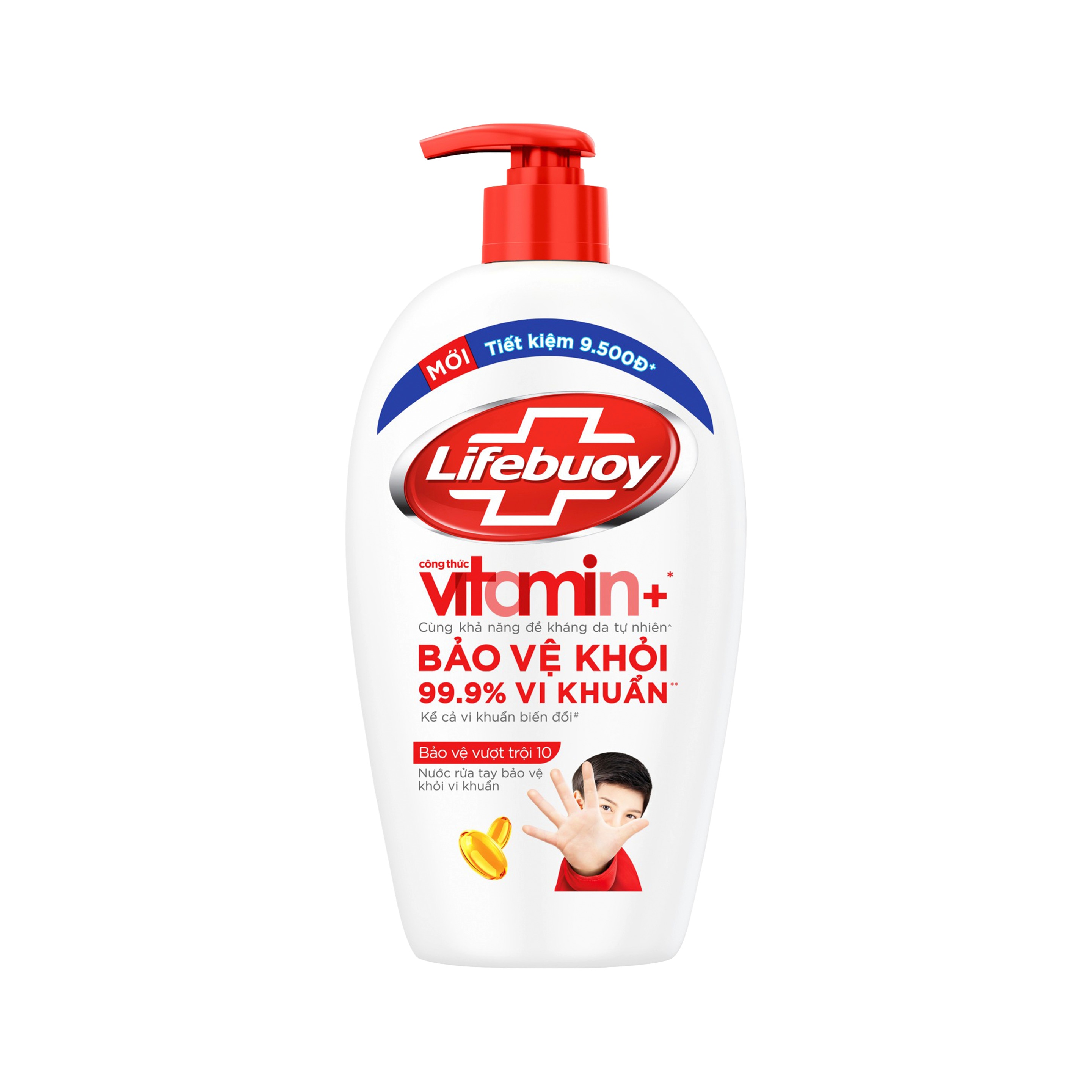 Nước Rửa Tay Lifebuoy Công thức Vitamin+ Bảo Vệ Vượt Trội 10 (Chai) packshot
