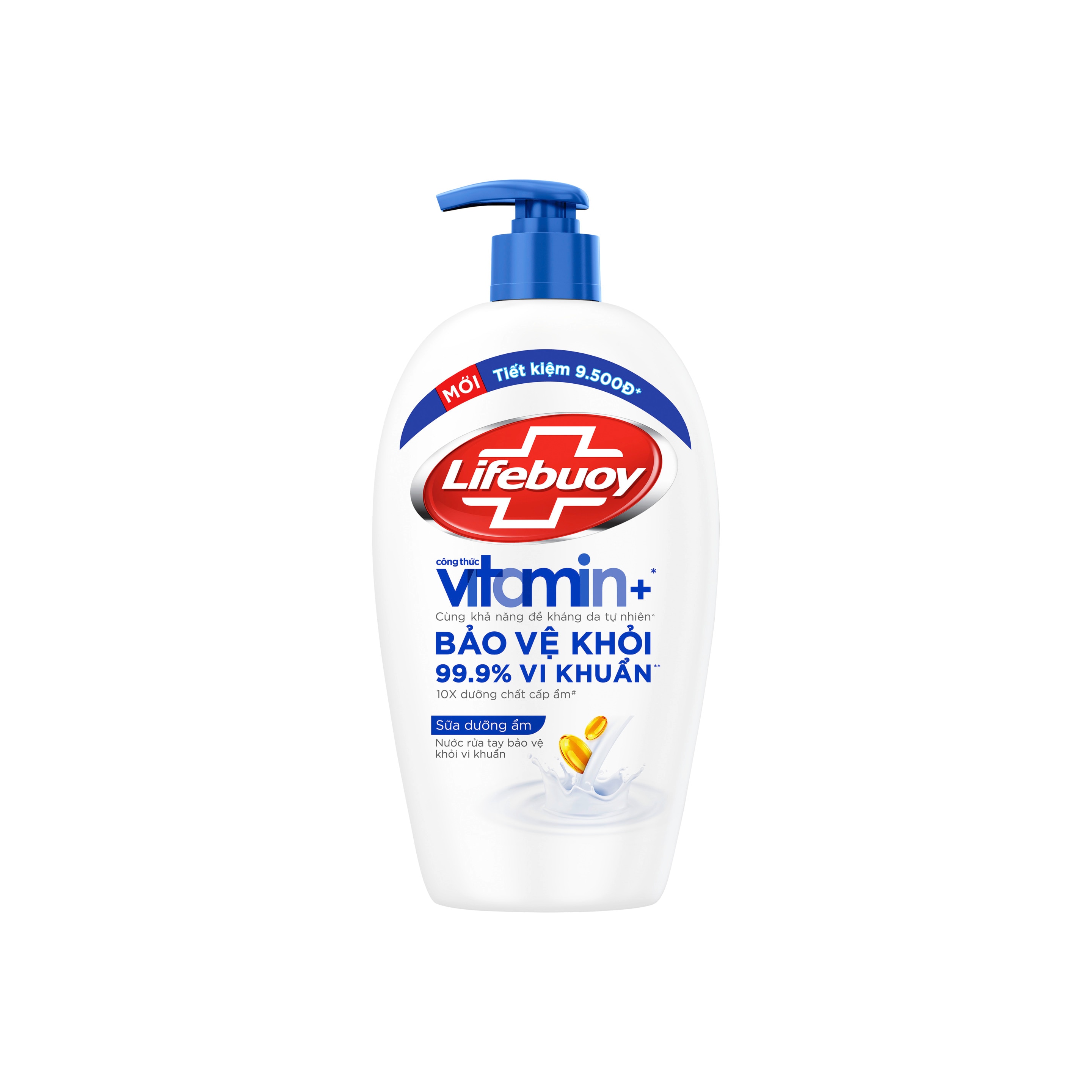 Nước Rửa Tay Lifebuoy Công thức Vitamin+ Sữa Dưỡng Ẩm (Chai) packshot