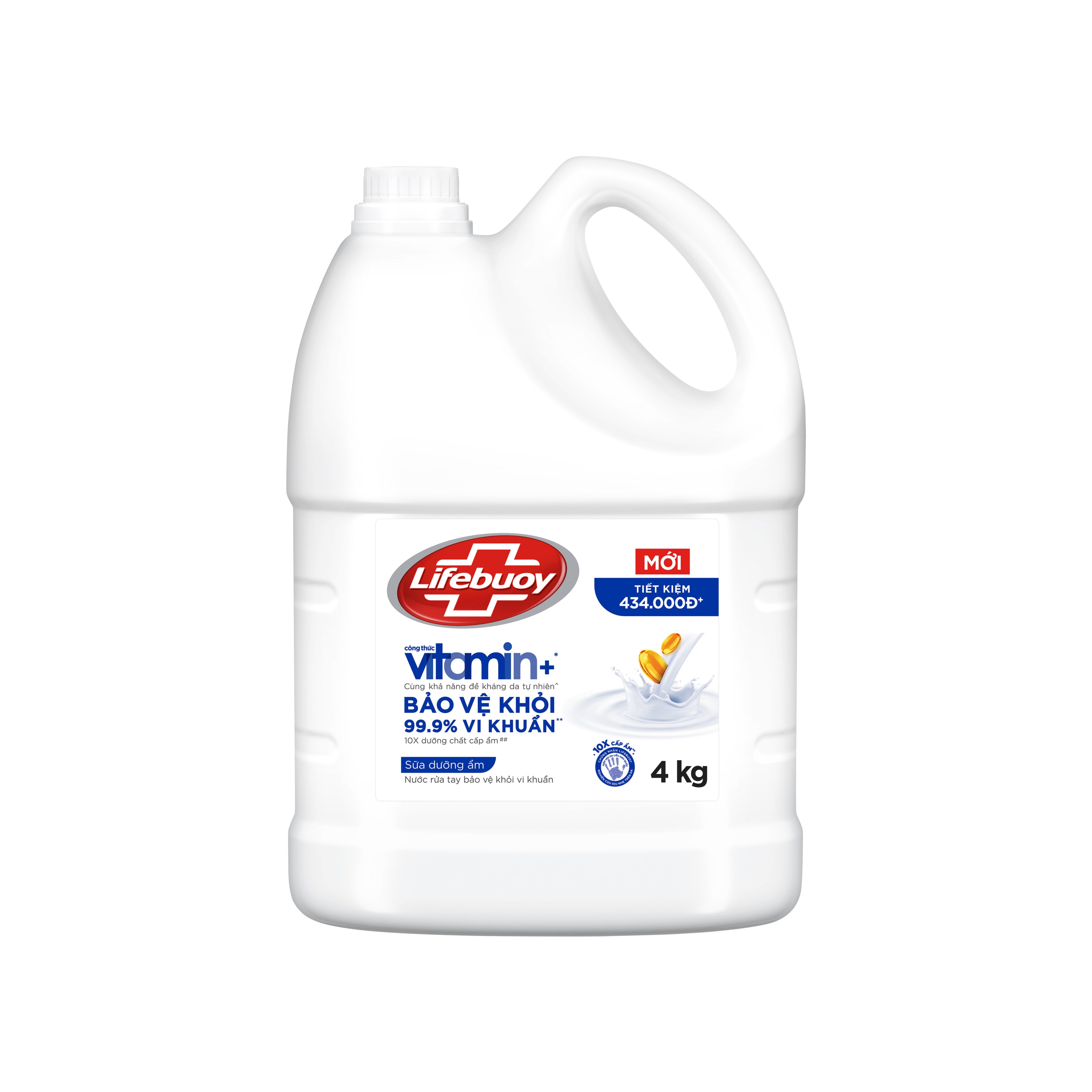 Nước Rửa Tay Lifebuoy Vitamin Sữa Dưỡng Ẩm (Can) packshot