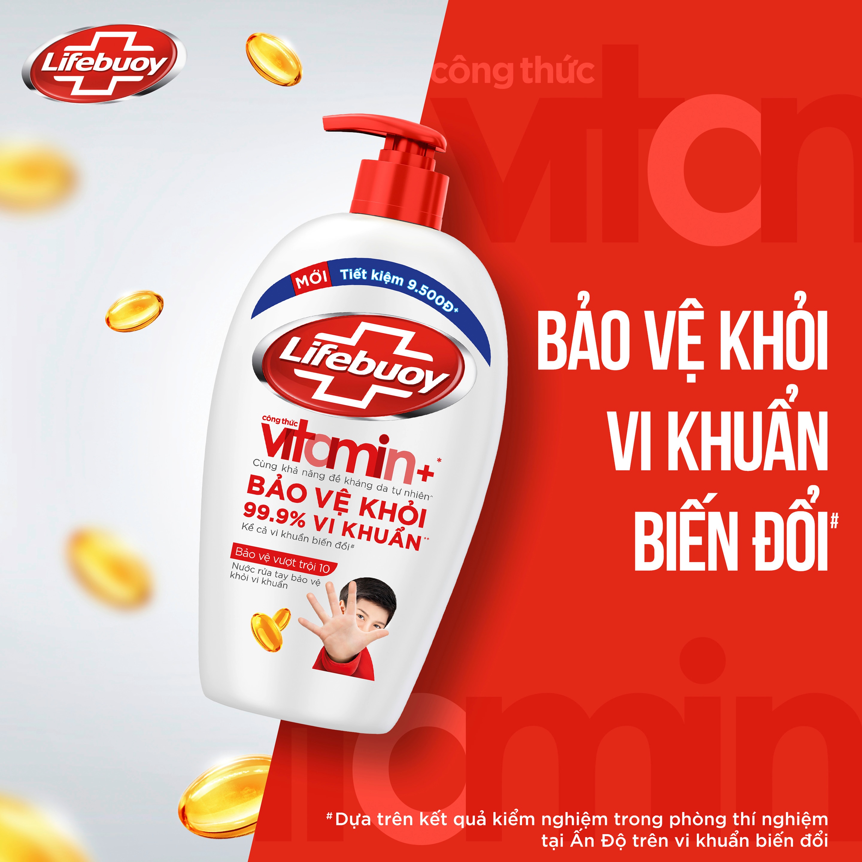 Nước Rửa Tay Lifebuoy Công thức Vitamin+ Bảo Vệ Vượt Trội 10 (Chai)