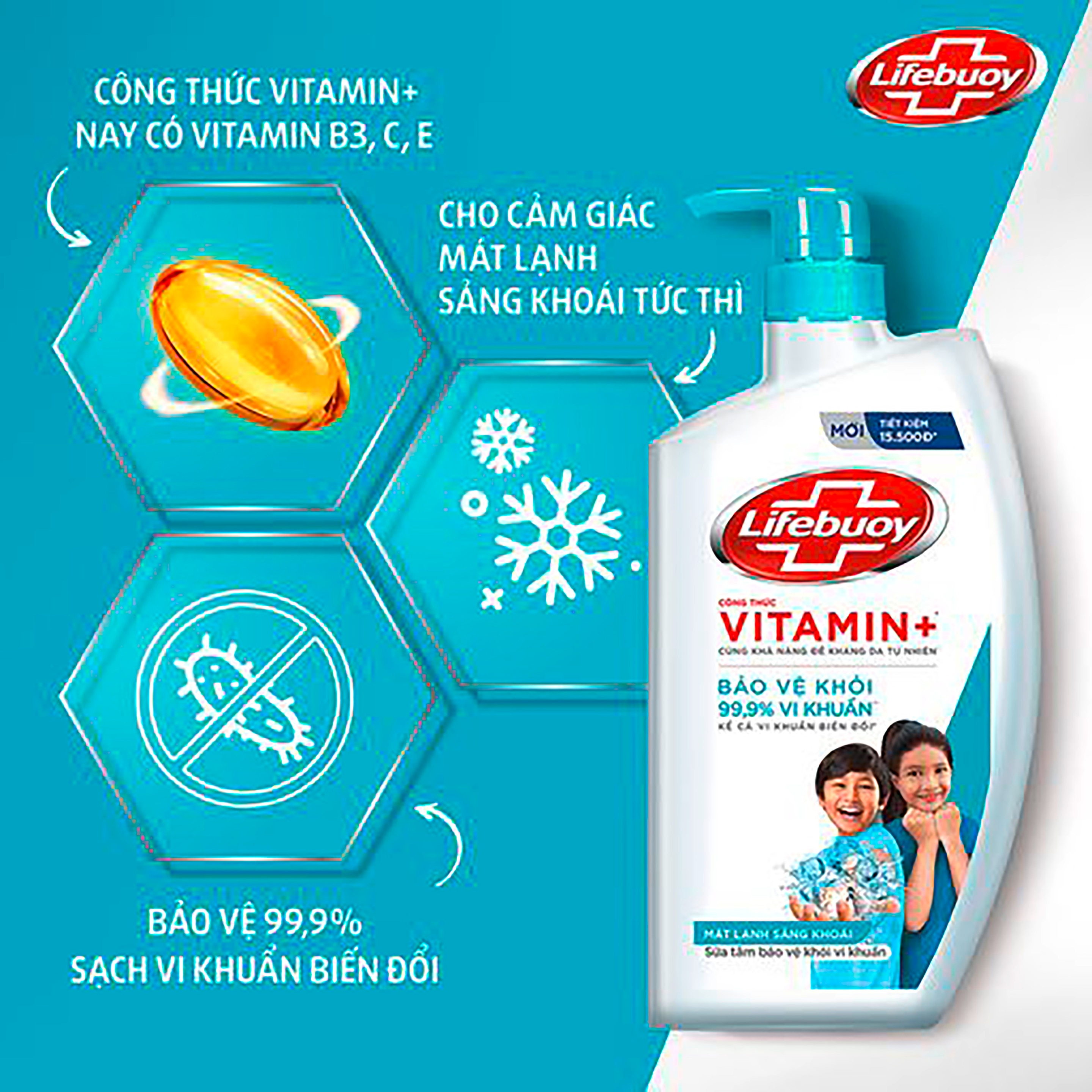 Sữa Tắm Lifebuoy Công thức Vitamin+ Mát Lạnh Sảng Khoái CHAI CŨ (Chai)