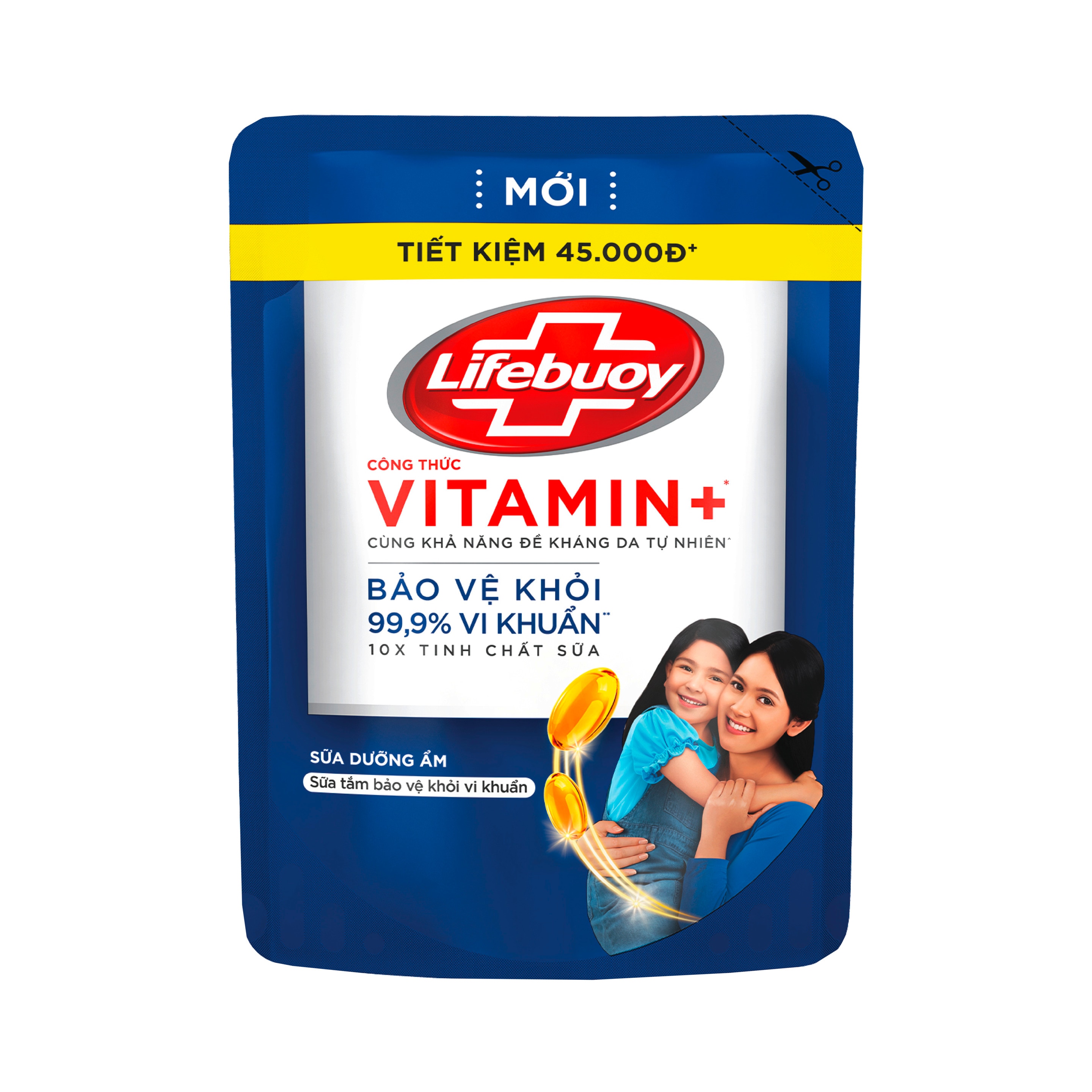 Sữa Tắm Lifebuoy Công thức Vitamin+ sữa dưỡng ẩm (Túi) packshot
