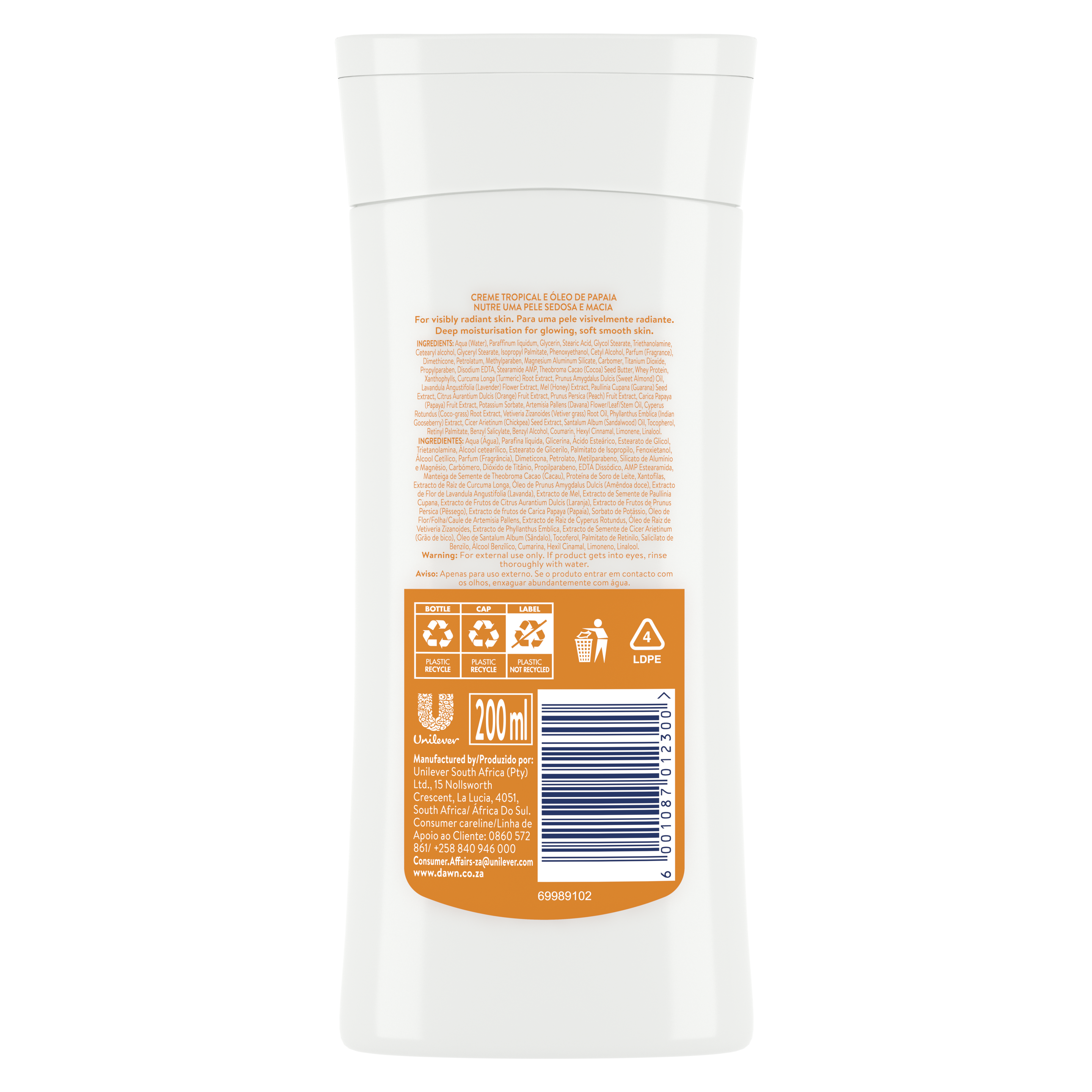 Dawn Tropical Cream & Papaya Oil Body Lotion