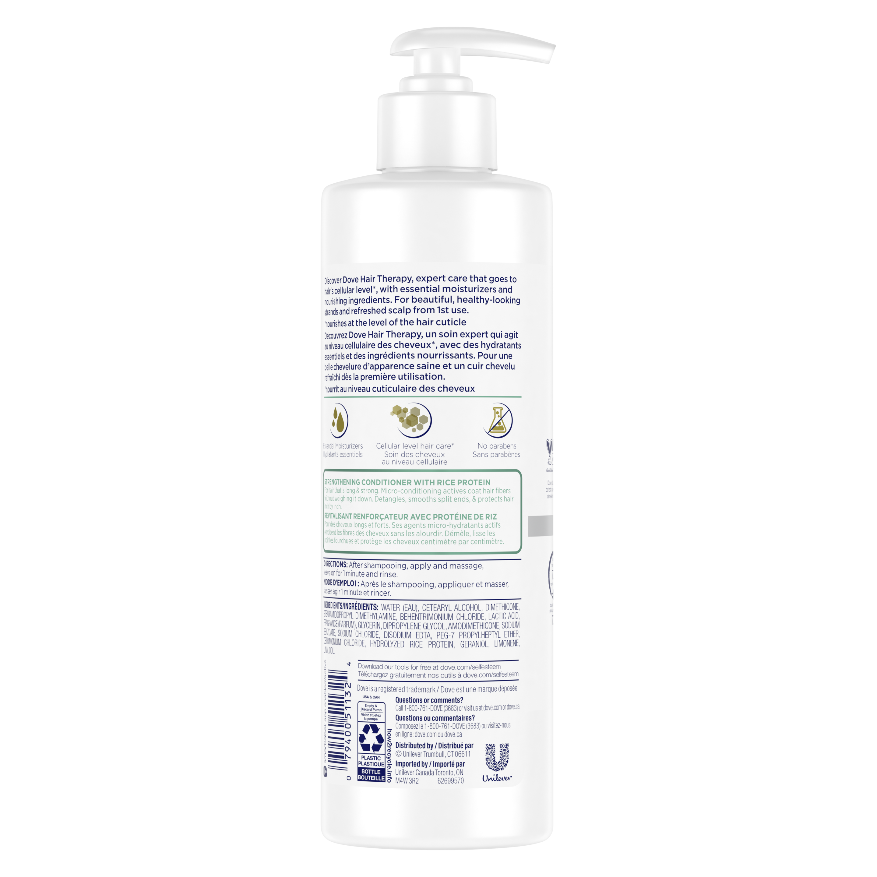 Dove Hair Therapy Lasting Length Conditioner Back