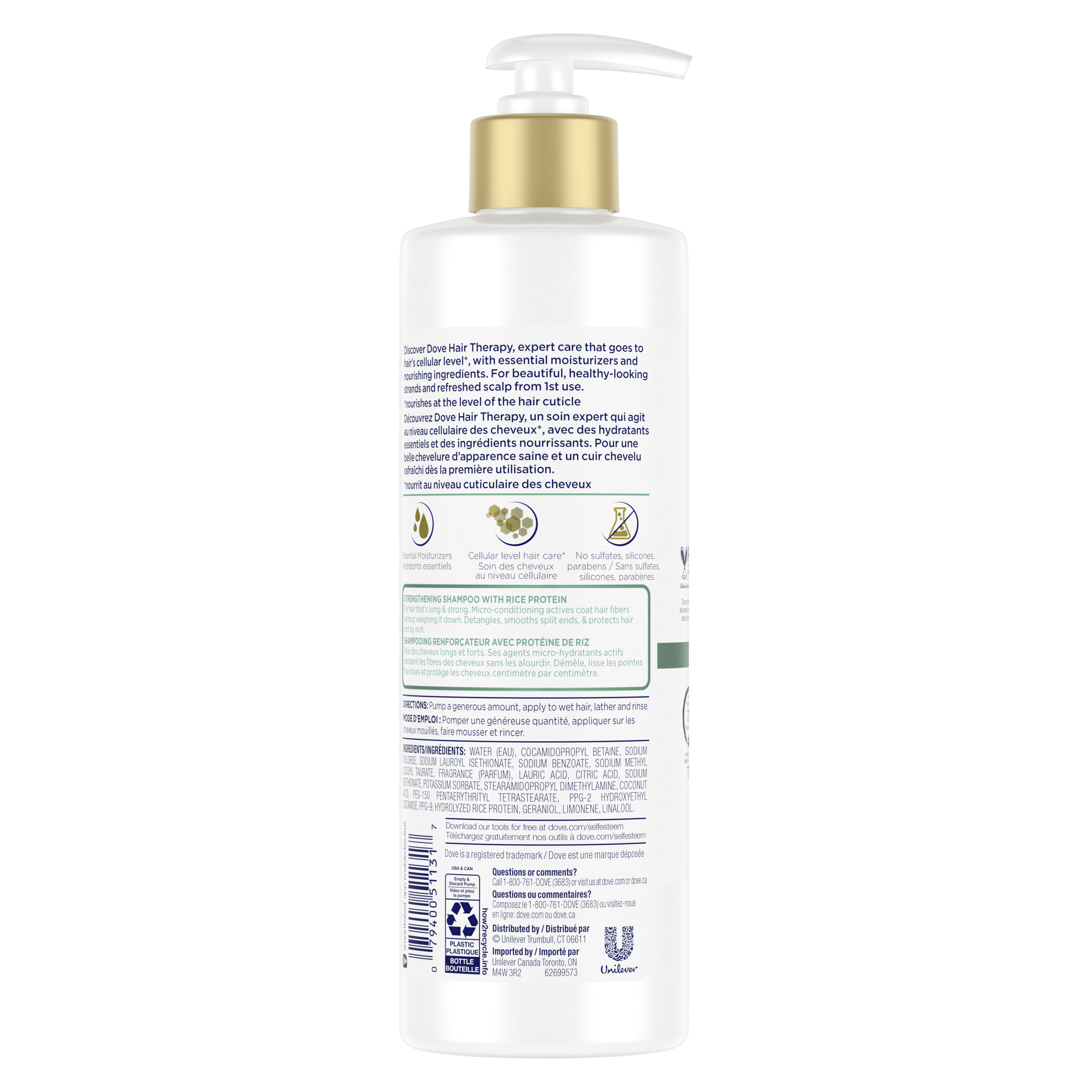 Dove Hair Therapy Lasting Length Shampoo Back