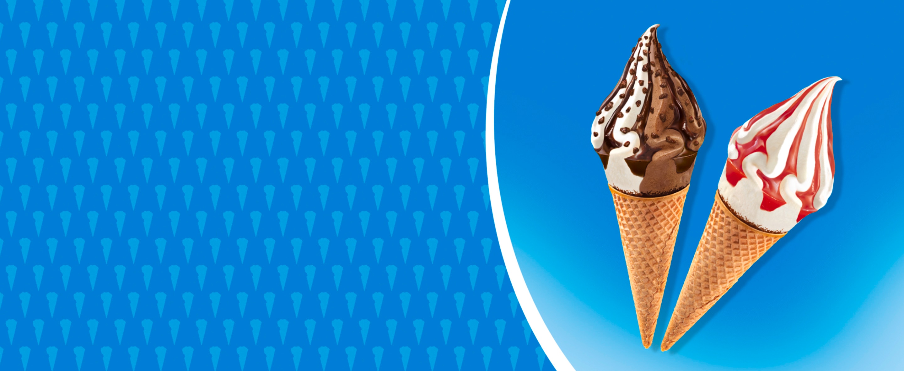 Cornetto Soft Ice Cream on blue background