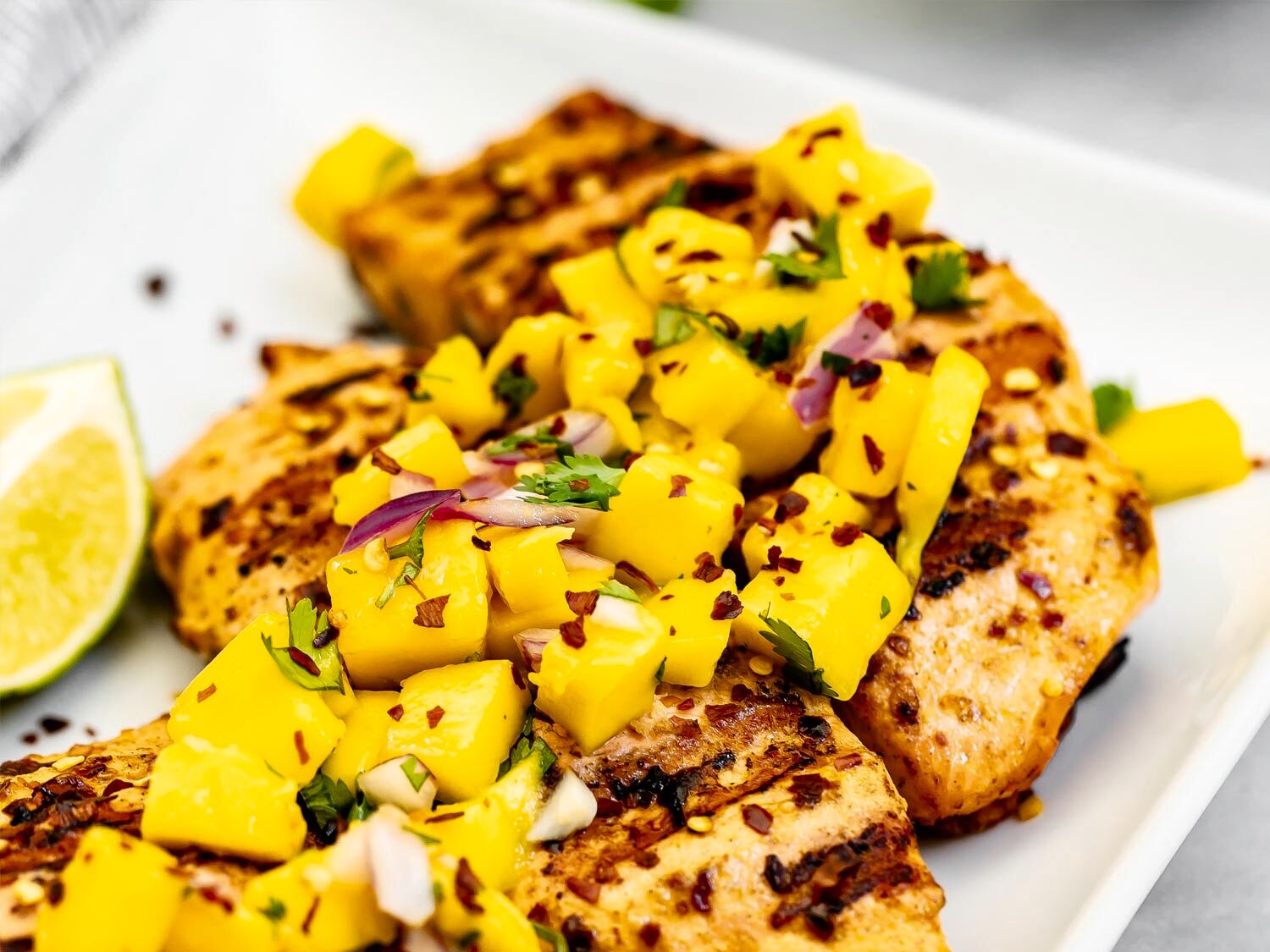 Chile Lime Salmon With Mango Salsa