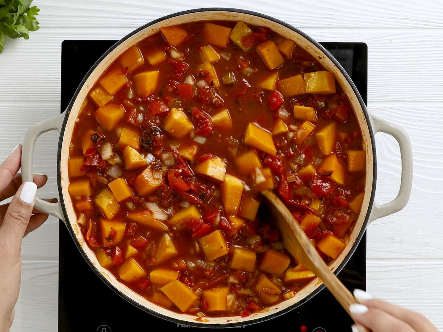 Chipotle Butternut Squash Chili With Chipotle Lime Crema
