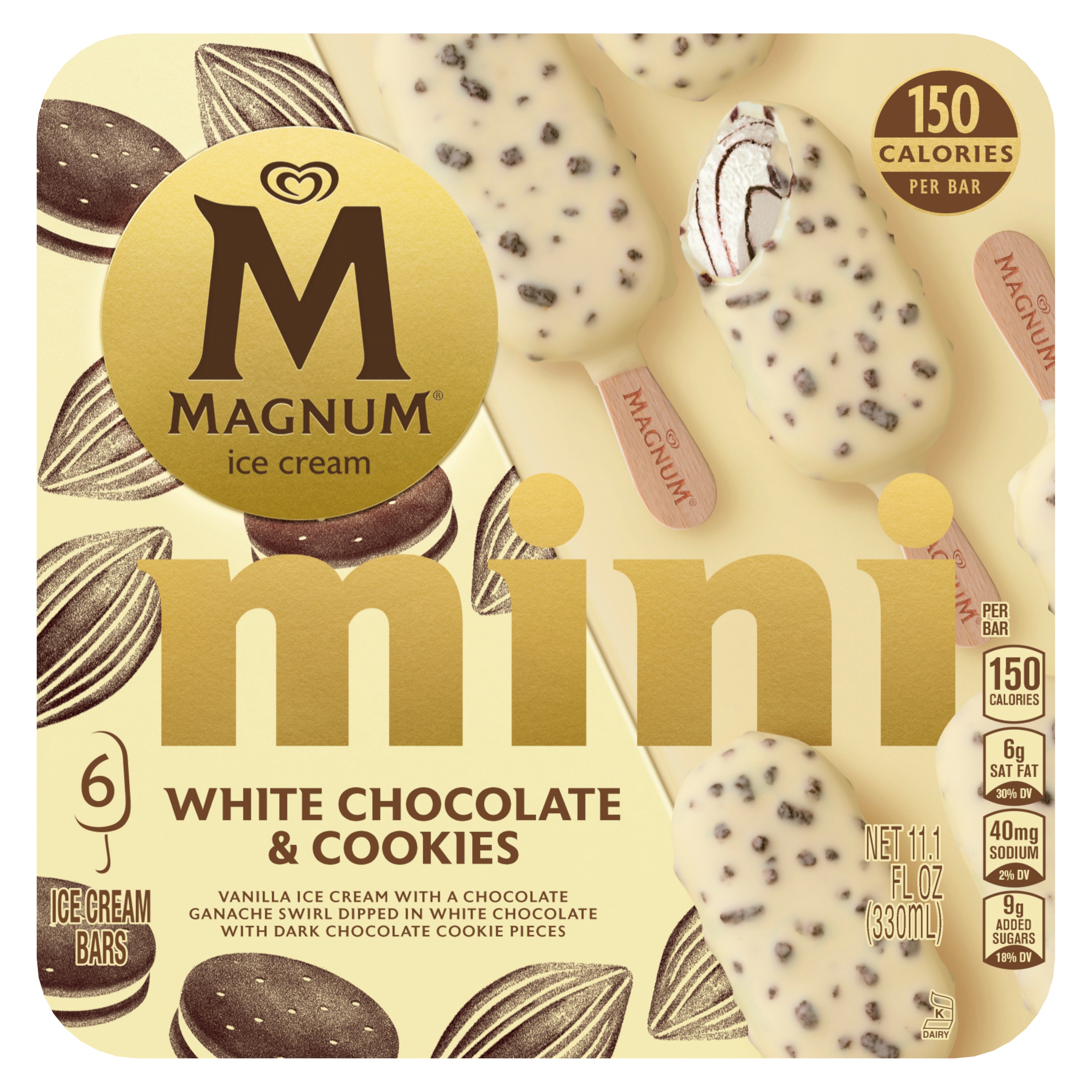 Mini White Chocolate & Cookies Ice Cream Bar