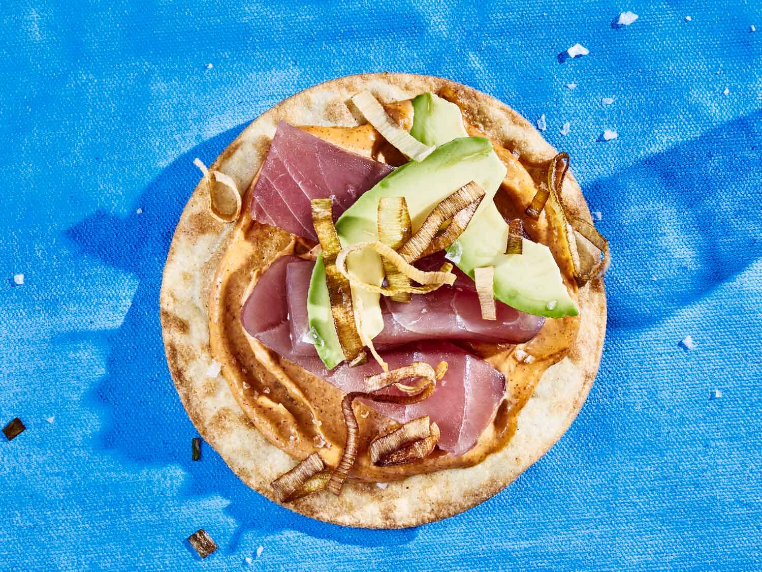 RECIPE: TUNA TOSTADA WITH CHIPOTLE MAYO
