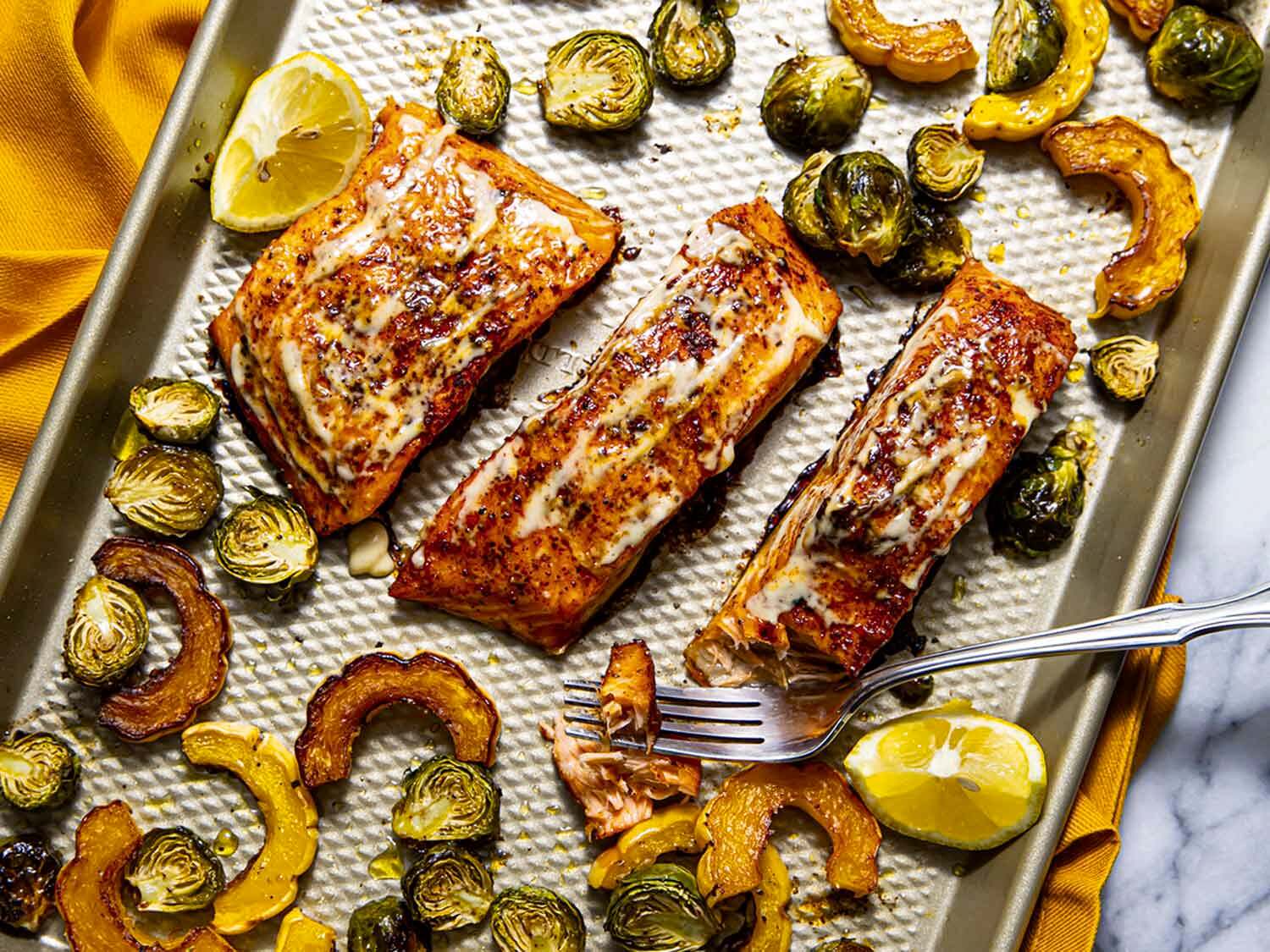 Sheet Pan Salmon With Roasted Veggies