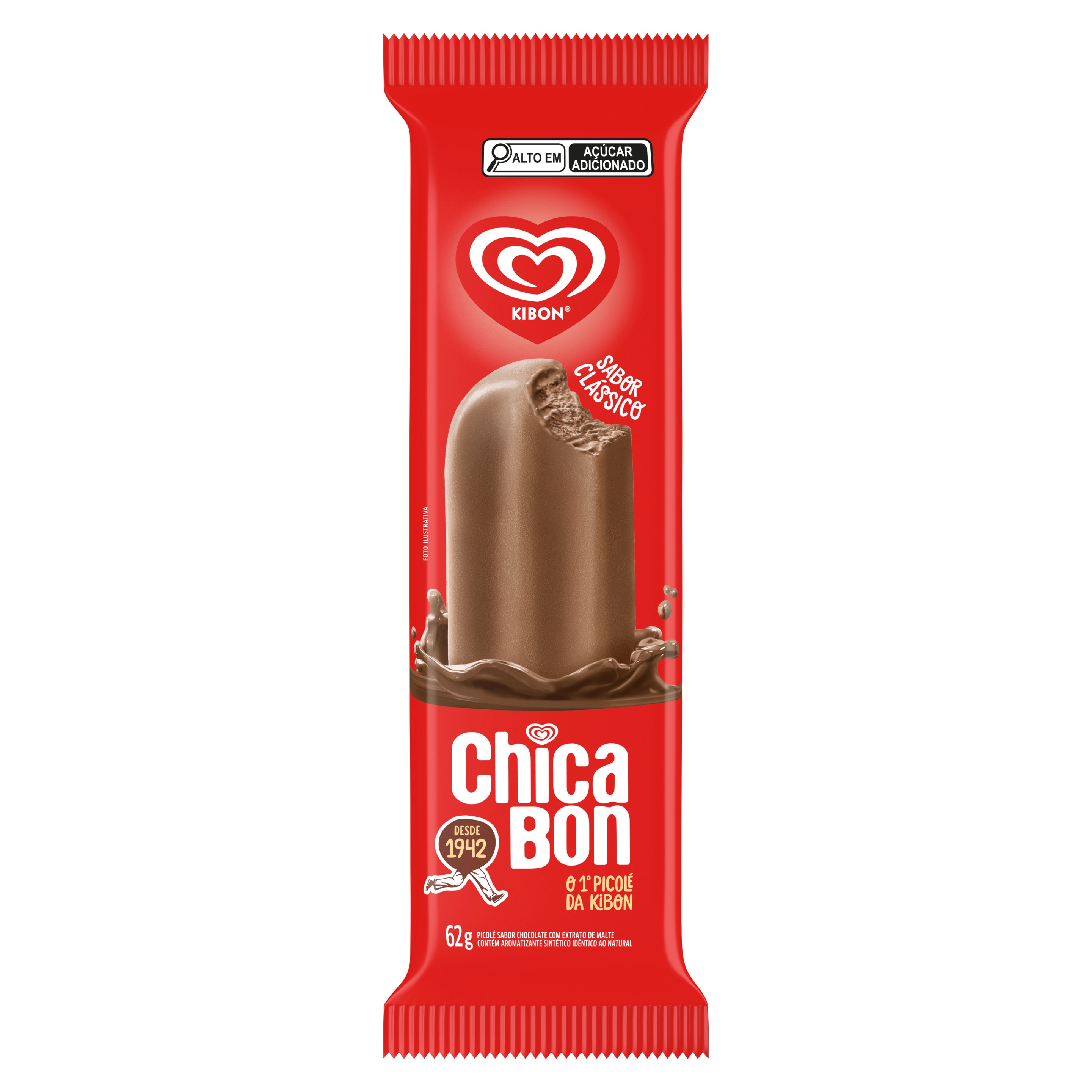 Chicabon sabor original o 1º picolé da Kibon desde 1942