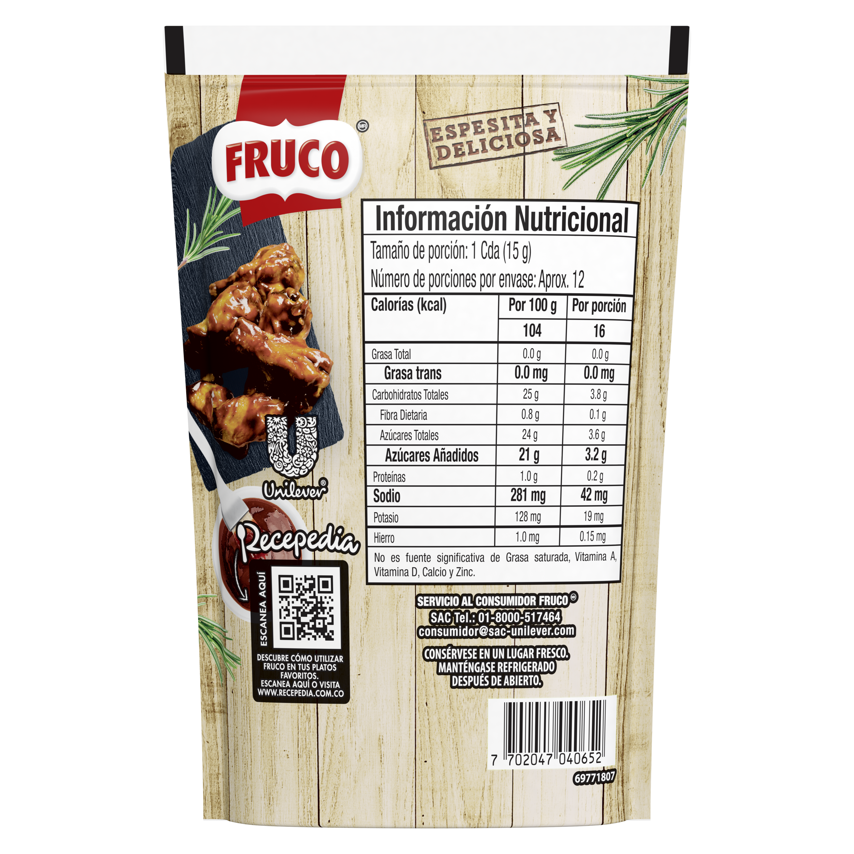 Salsa BBQ Receta Artesanal Fruco Doypack 180g