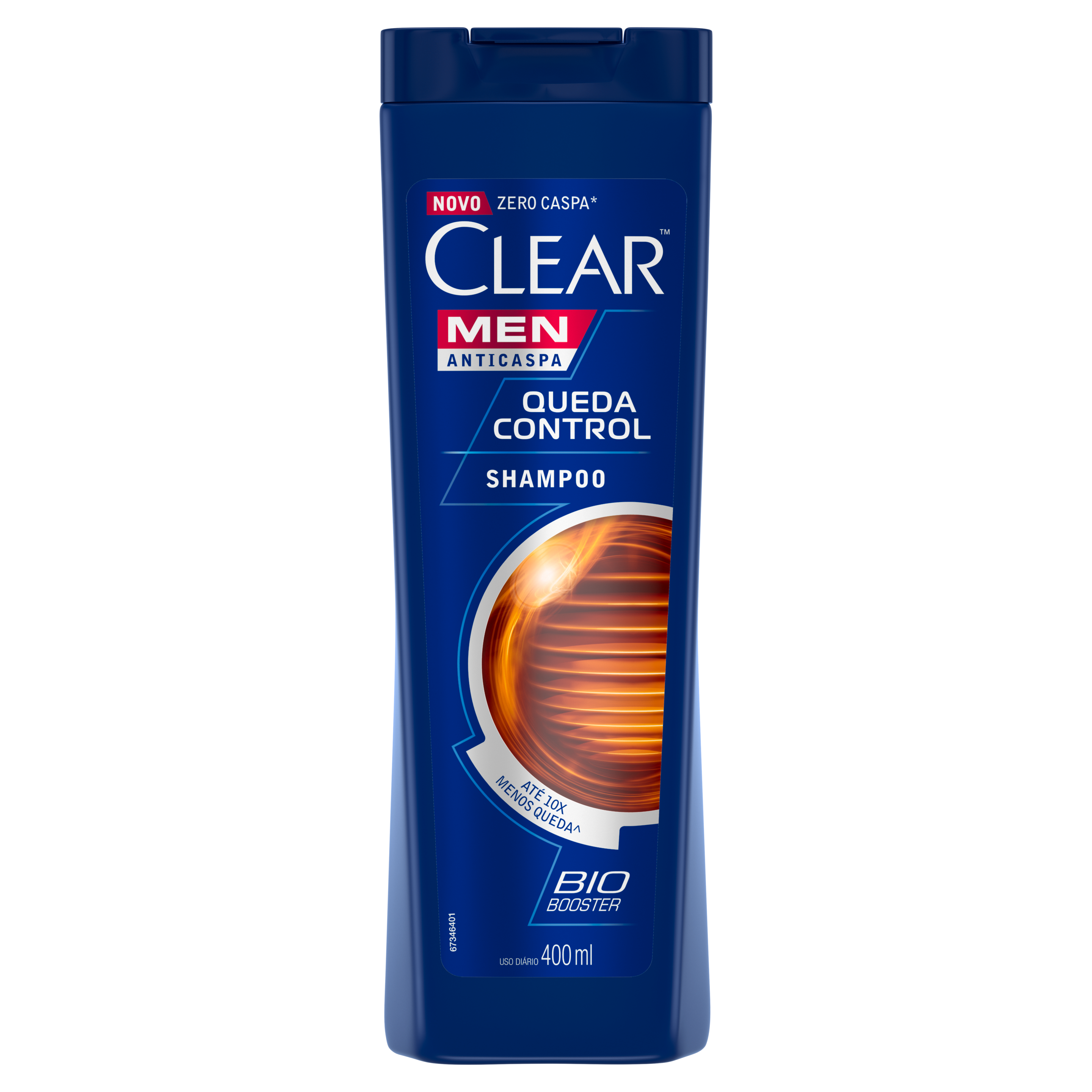 Frasco de shampoo no fundo branco