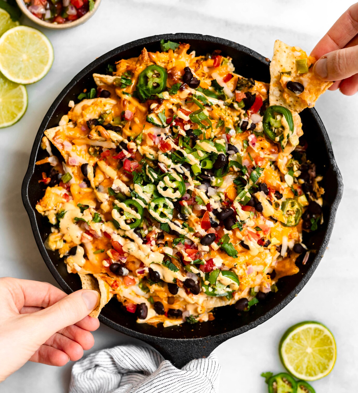 Buffalo Chicken Skillet Nachos