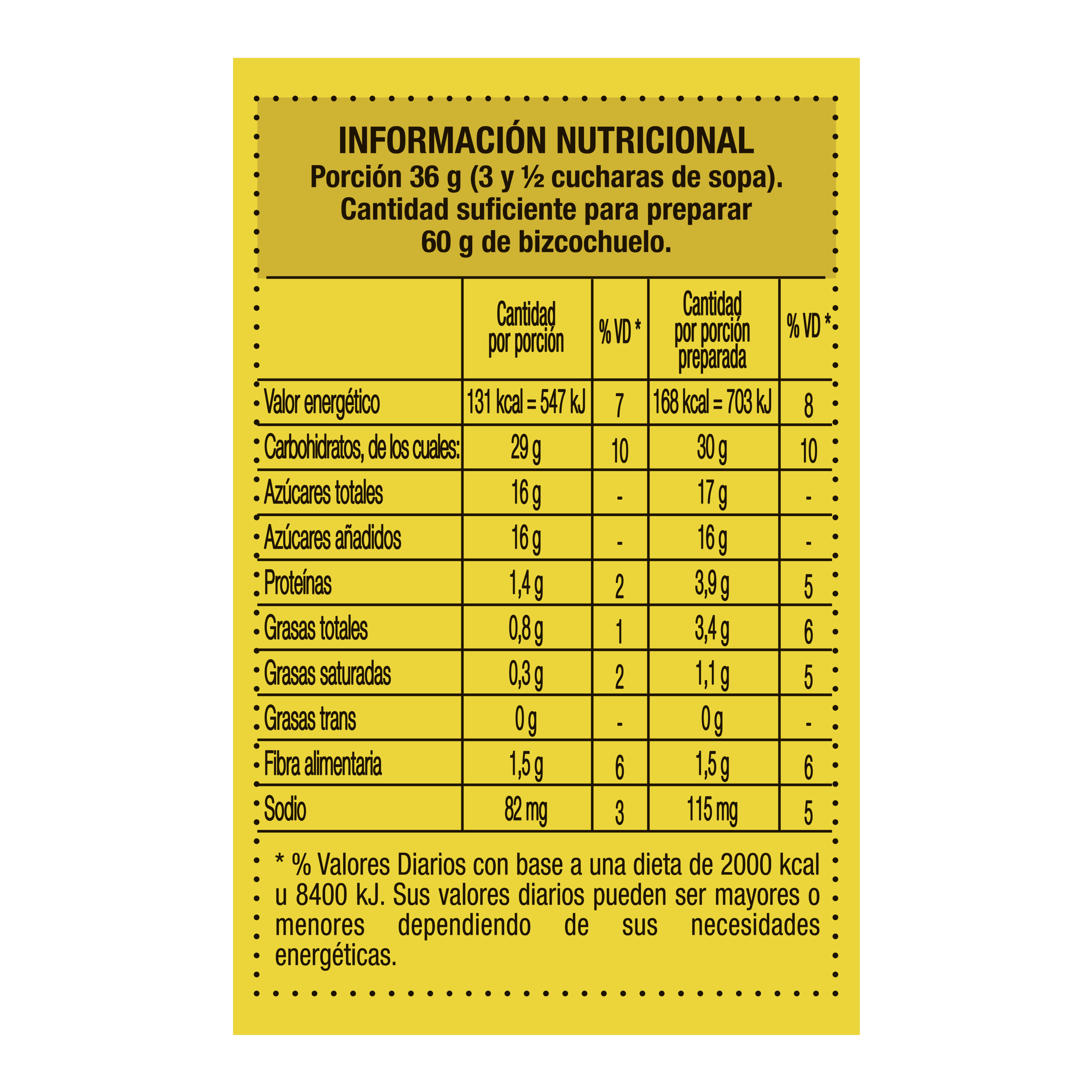Premezcla de bizcochuelo sabor Chocolate sin TACC - Maizena