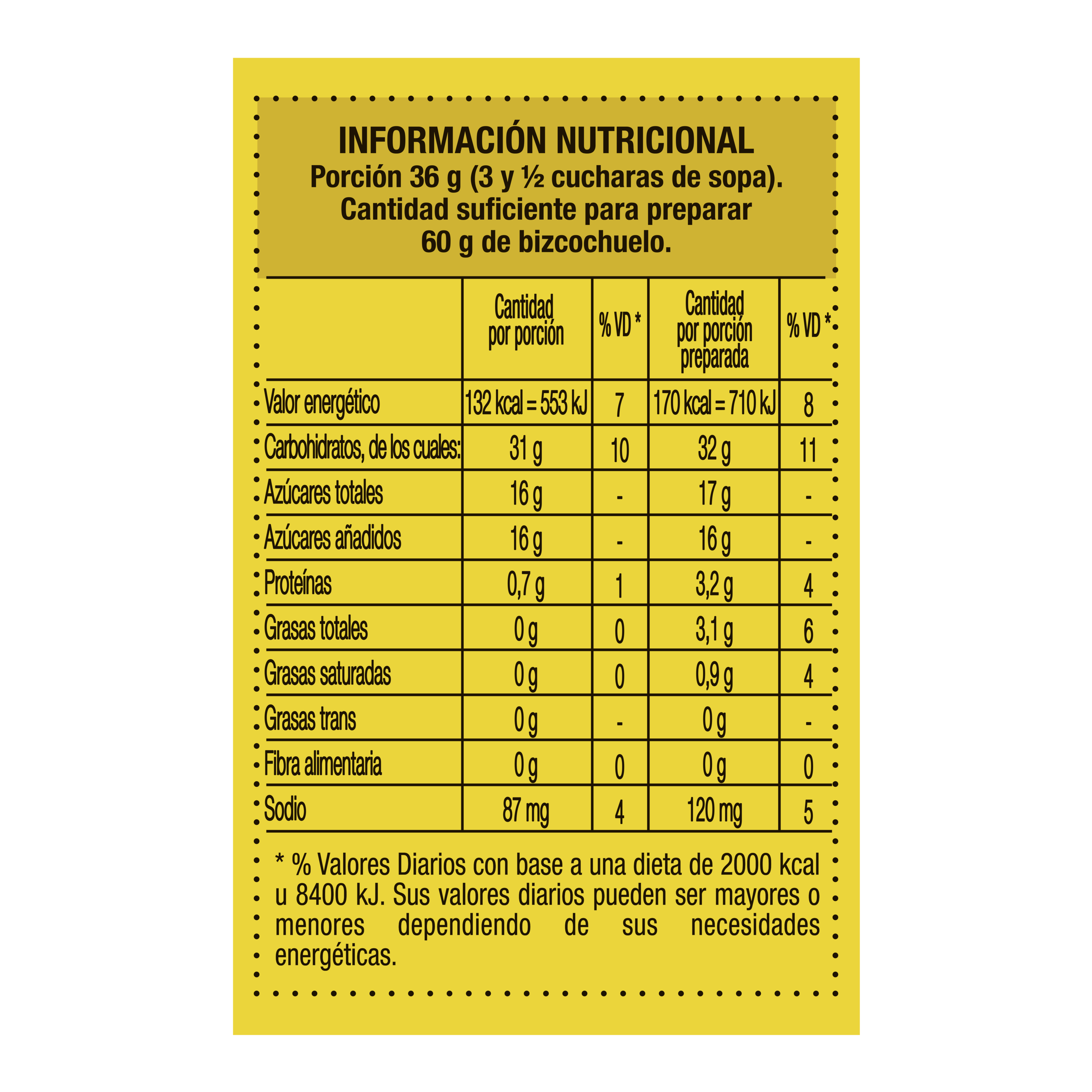 Premezcla de bizcochuelo sabor Chocolate sin TACC - Maizena