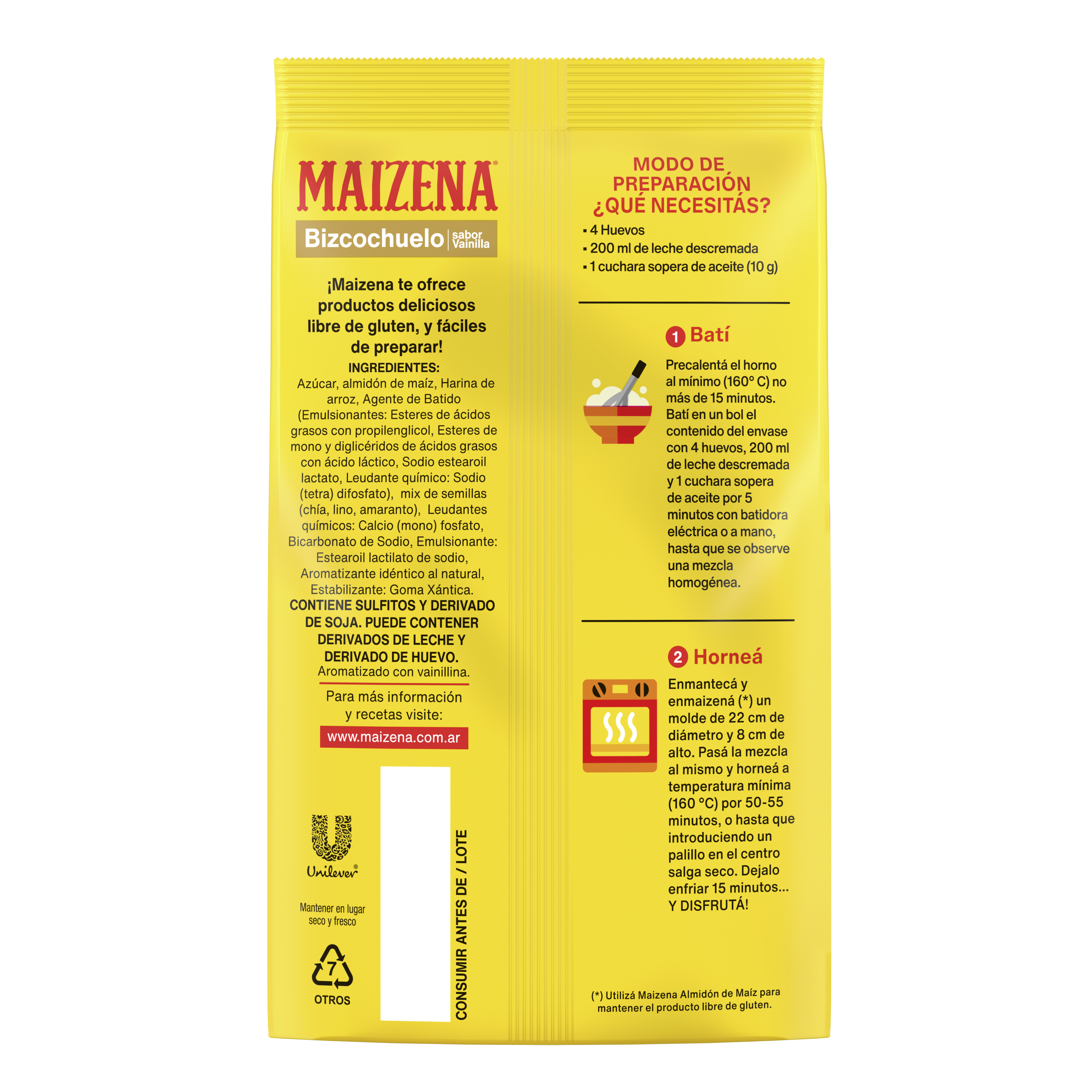 Premezcla de bizcochuelo sabor Chocolate sin TACC - Maizena