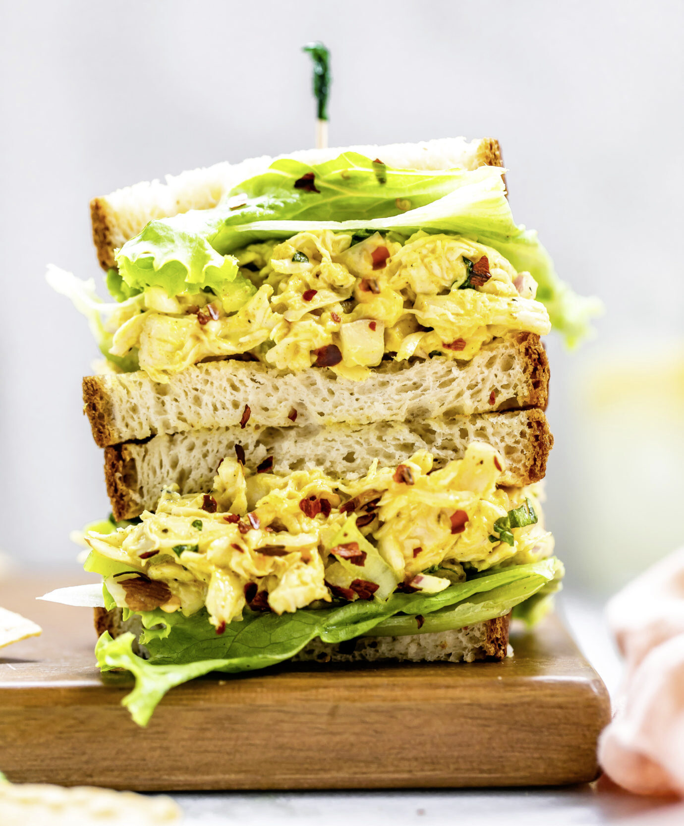 Curried Chicken Salad Sandwiches with Naan - The Food Charlatan