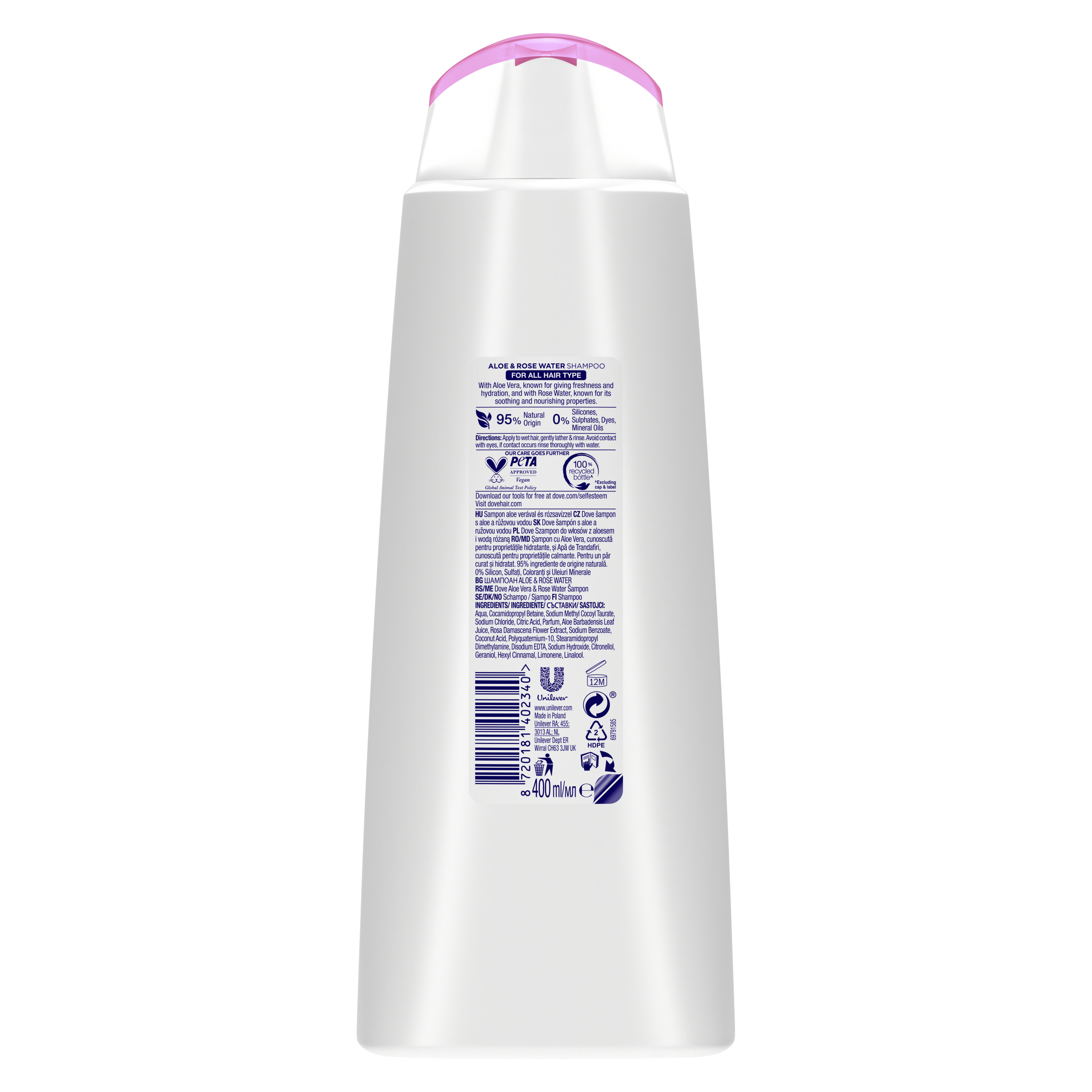 DOVE Aloe Vera & Roses Water Szampon 400ml