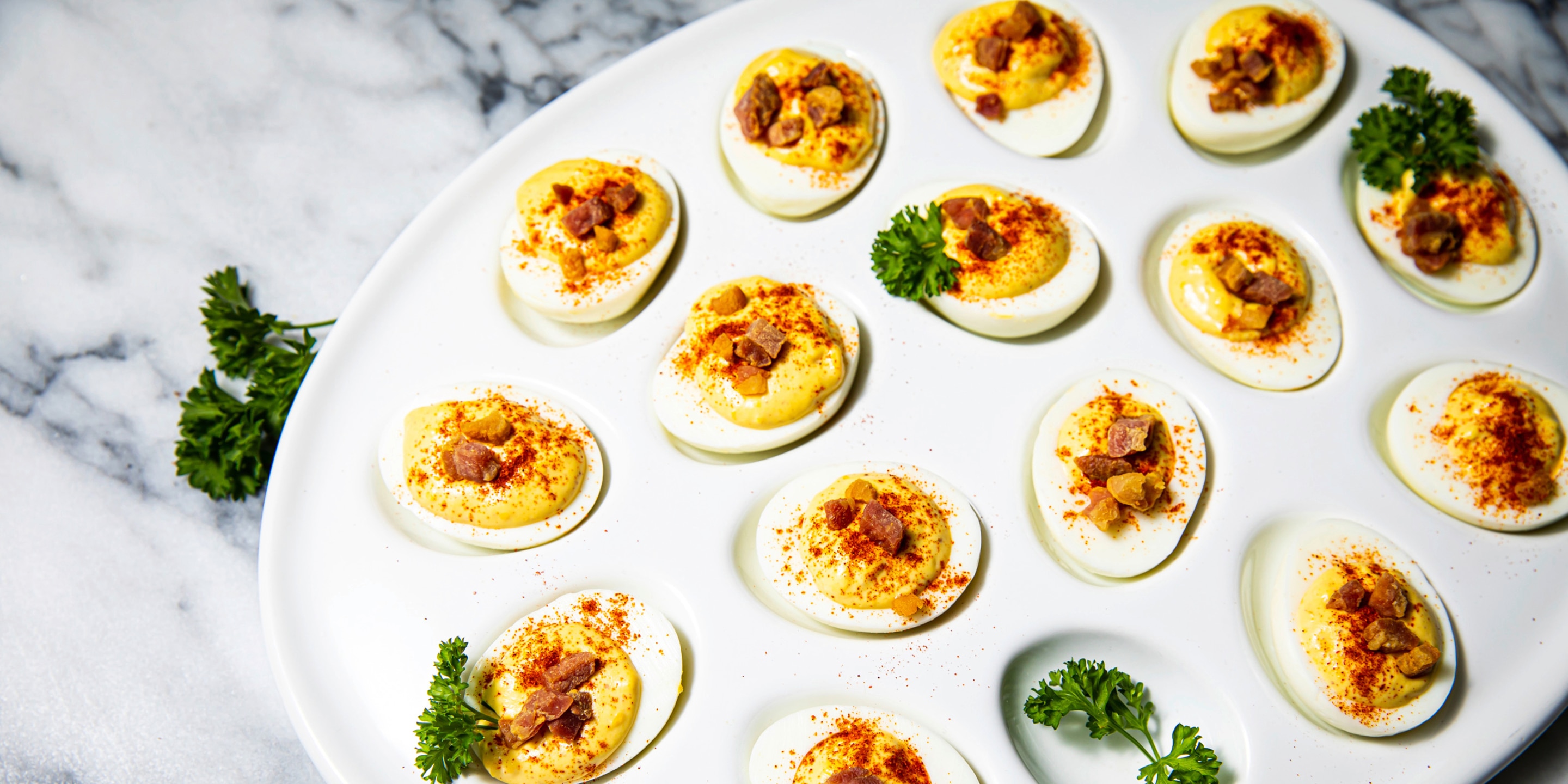 Deviled Eggs with Pancetta