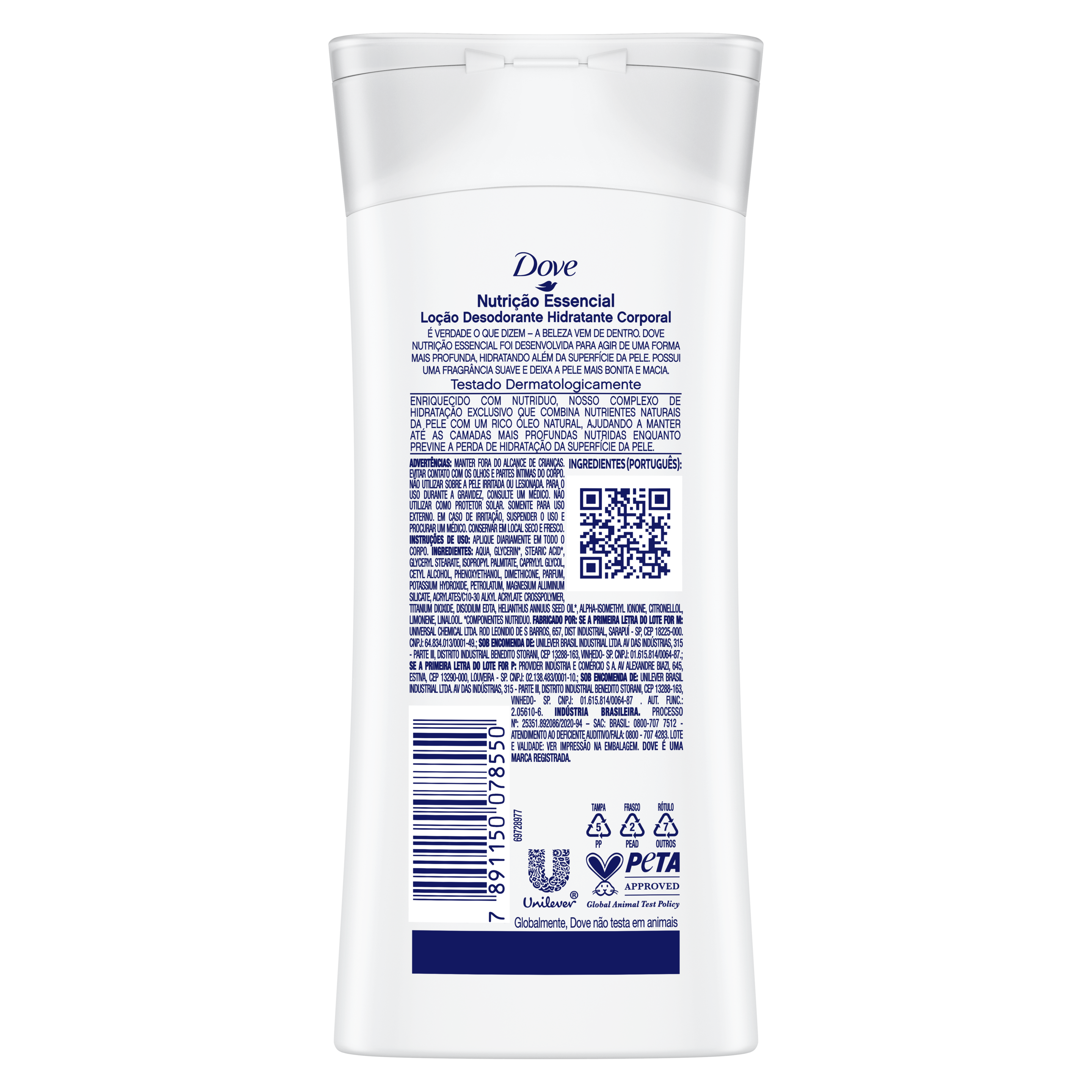 Loção Desodorante Hidratante Corporal Dove Nutrição Essencial