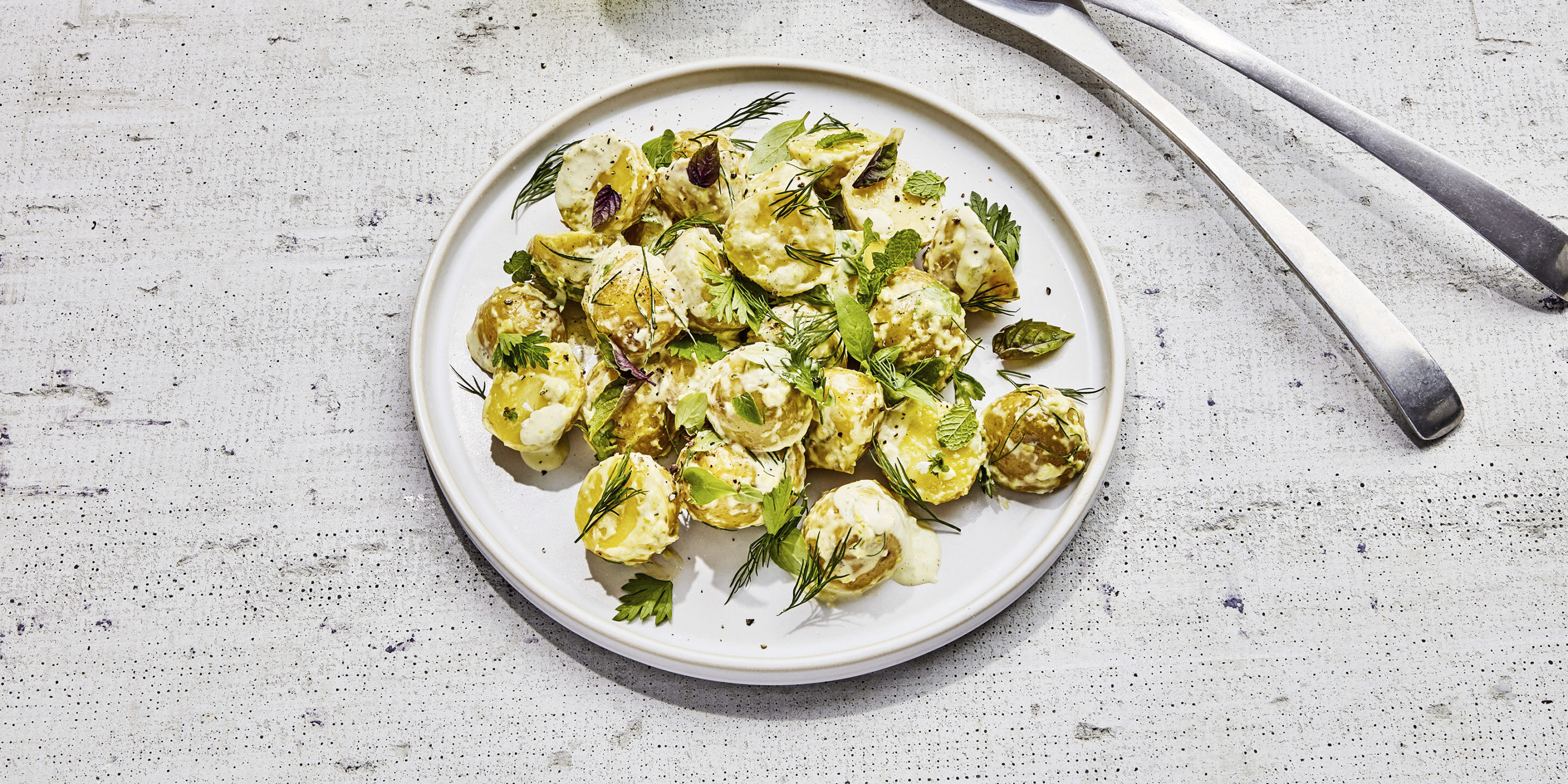 Recipe: new potato salad with soft green herbs