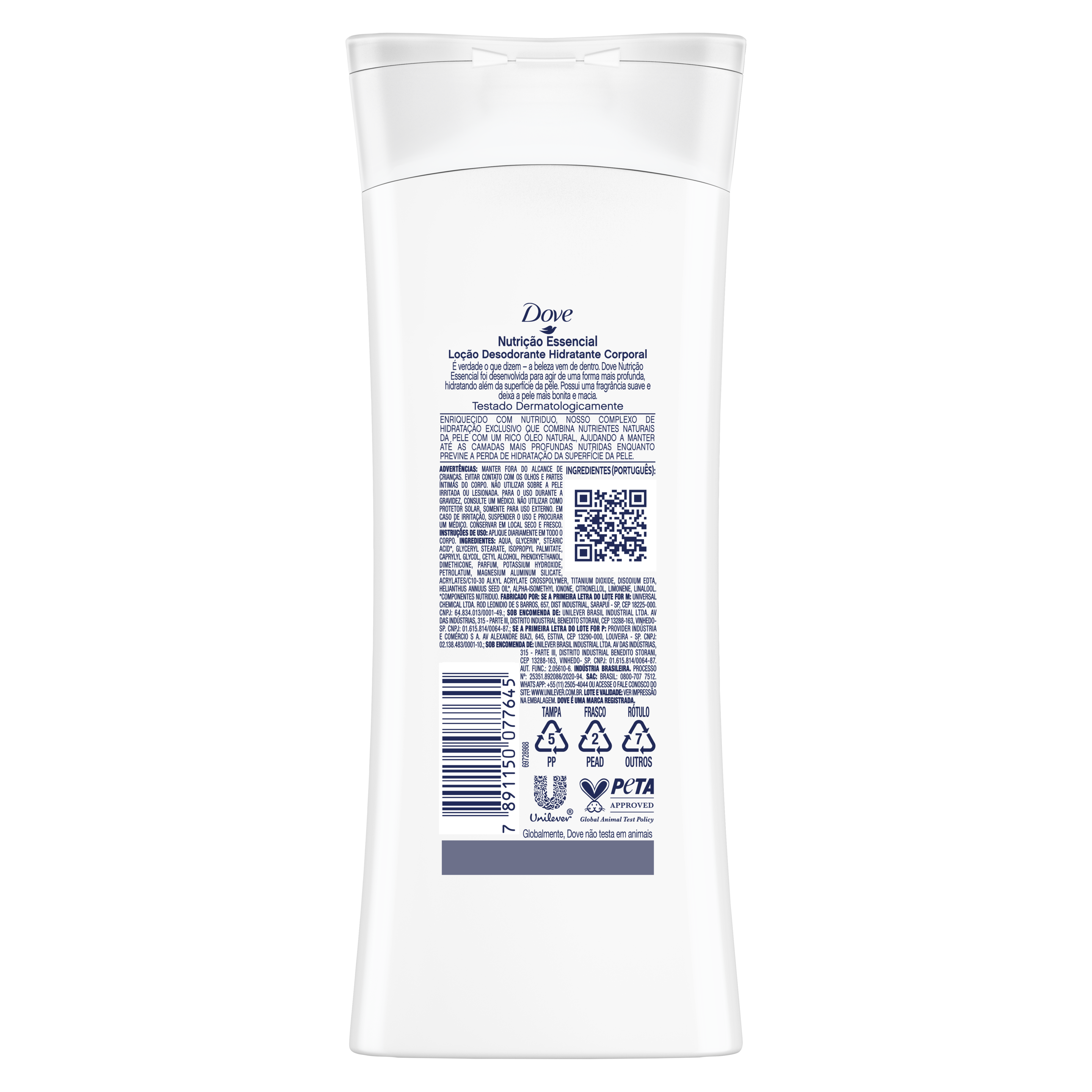 Loção Desodorante Hidratante Corporal Dove Nutrição Essencial