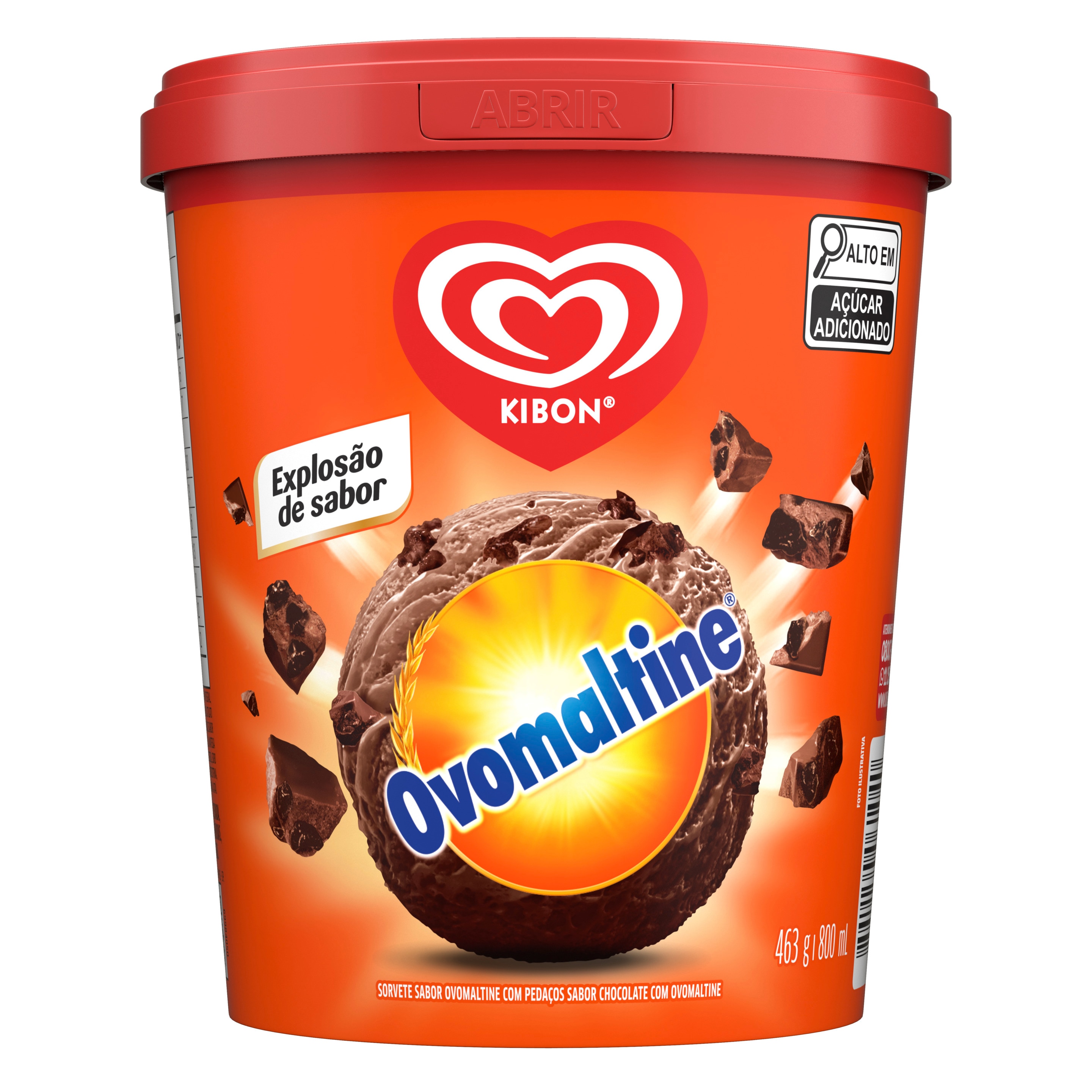 Pote do sorvete sabor Ovomaltine da Kibon