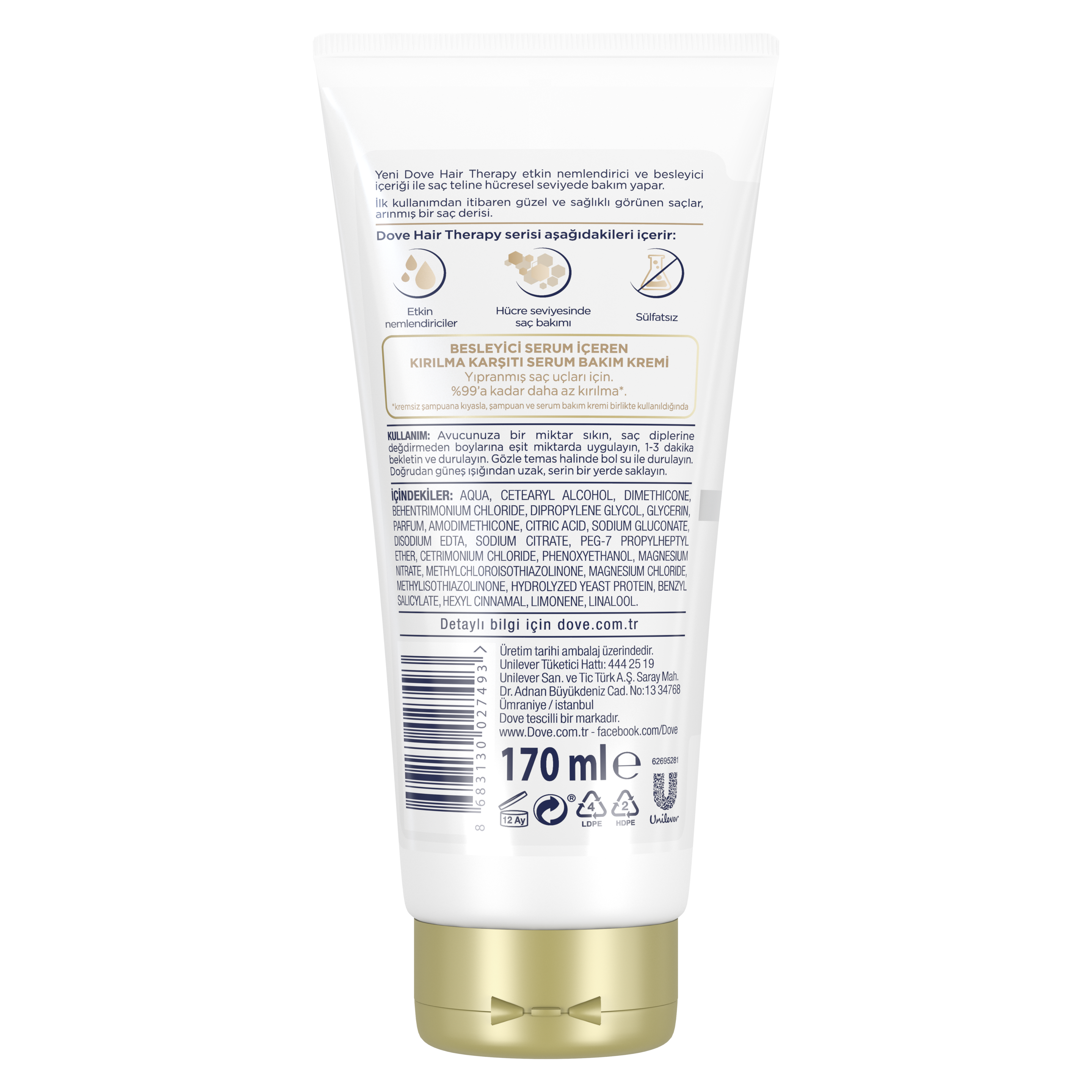 Dove Hair Therapy Breakage Remedy Sülfatsız Serum Saç Bakım Kremi