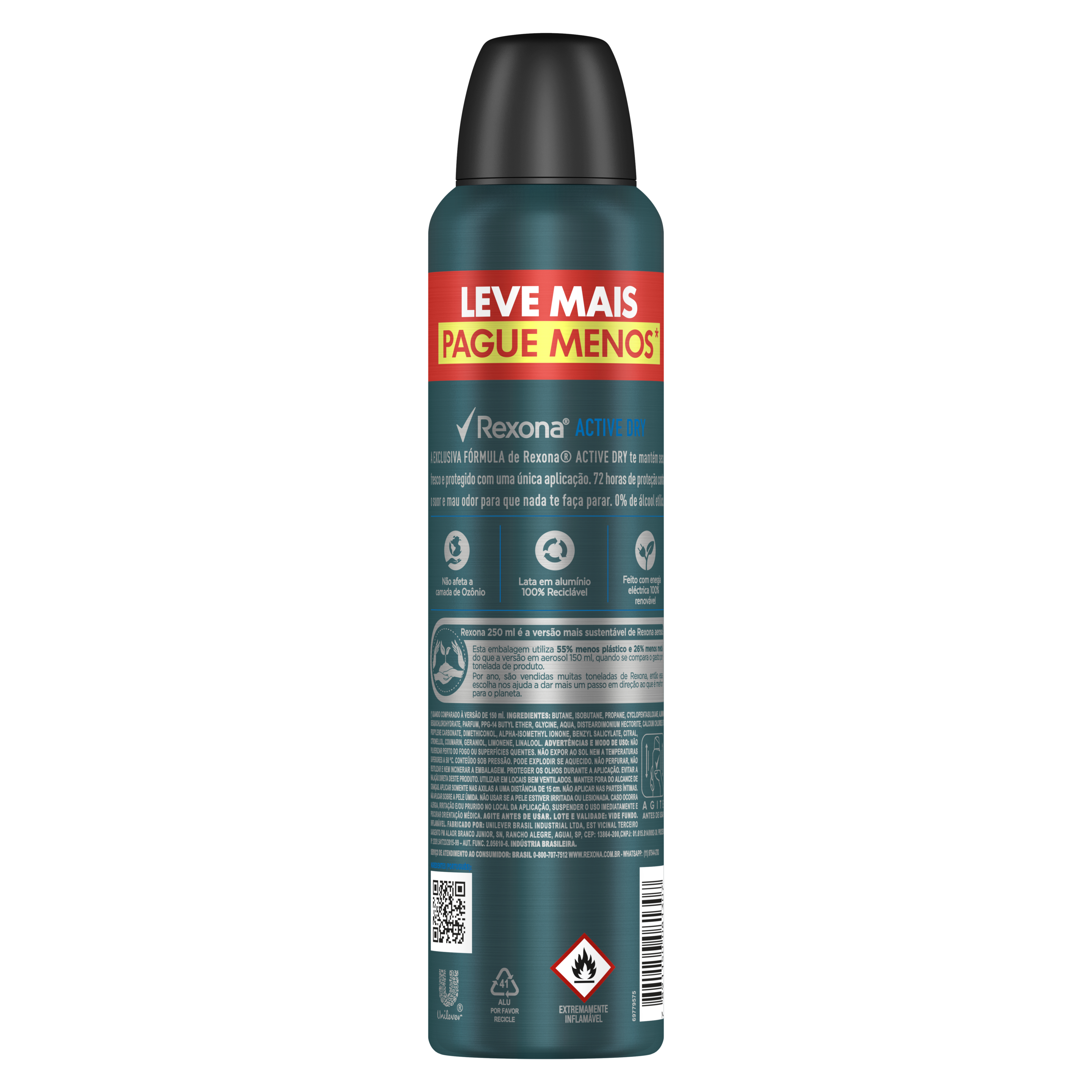 Antitranspirante Rexona Masculino Aerosol Active Dry