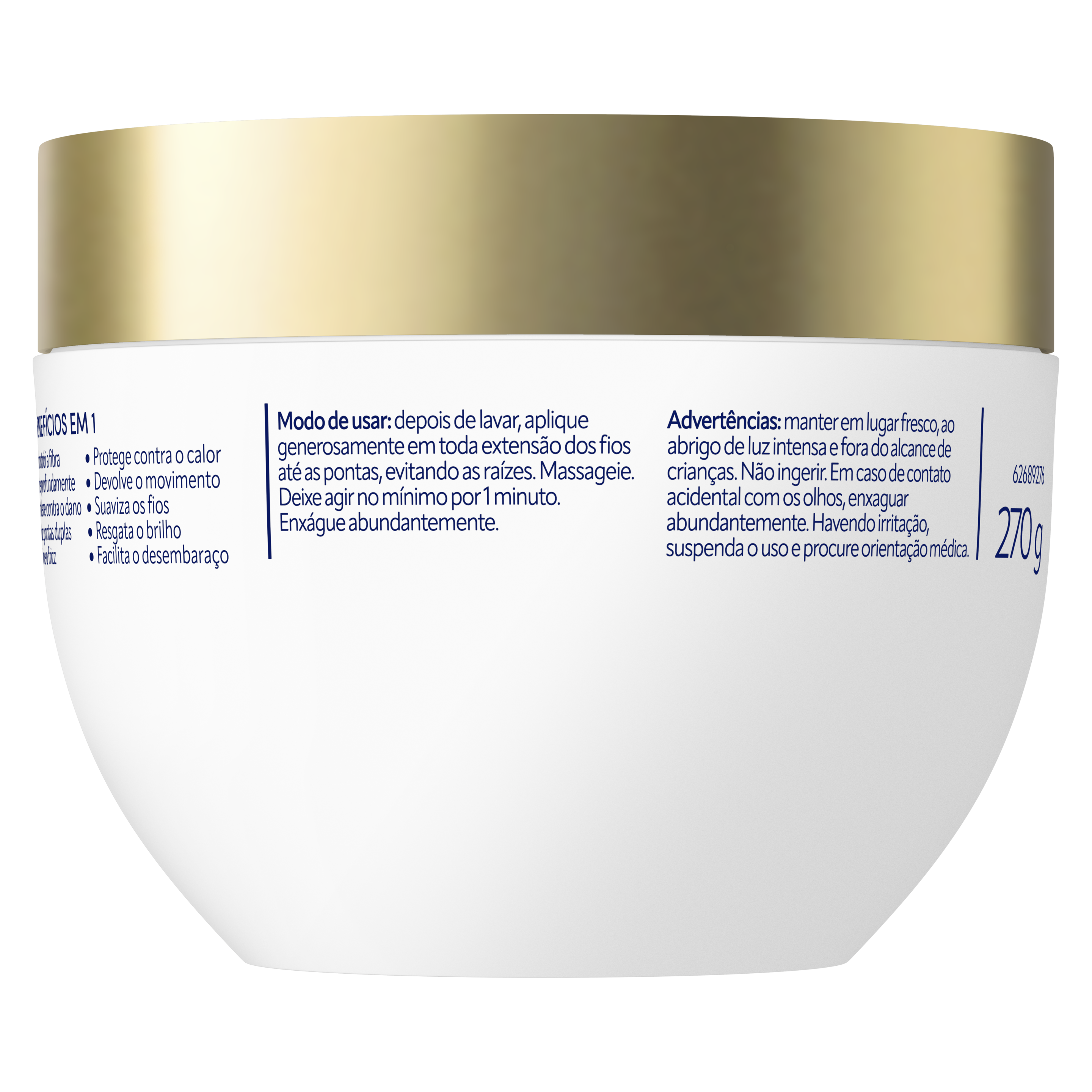Máscara de Tratamento Dove 10 em 1 Reconstrução + Queratina 270g