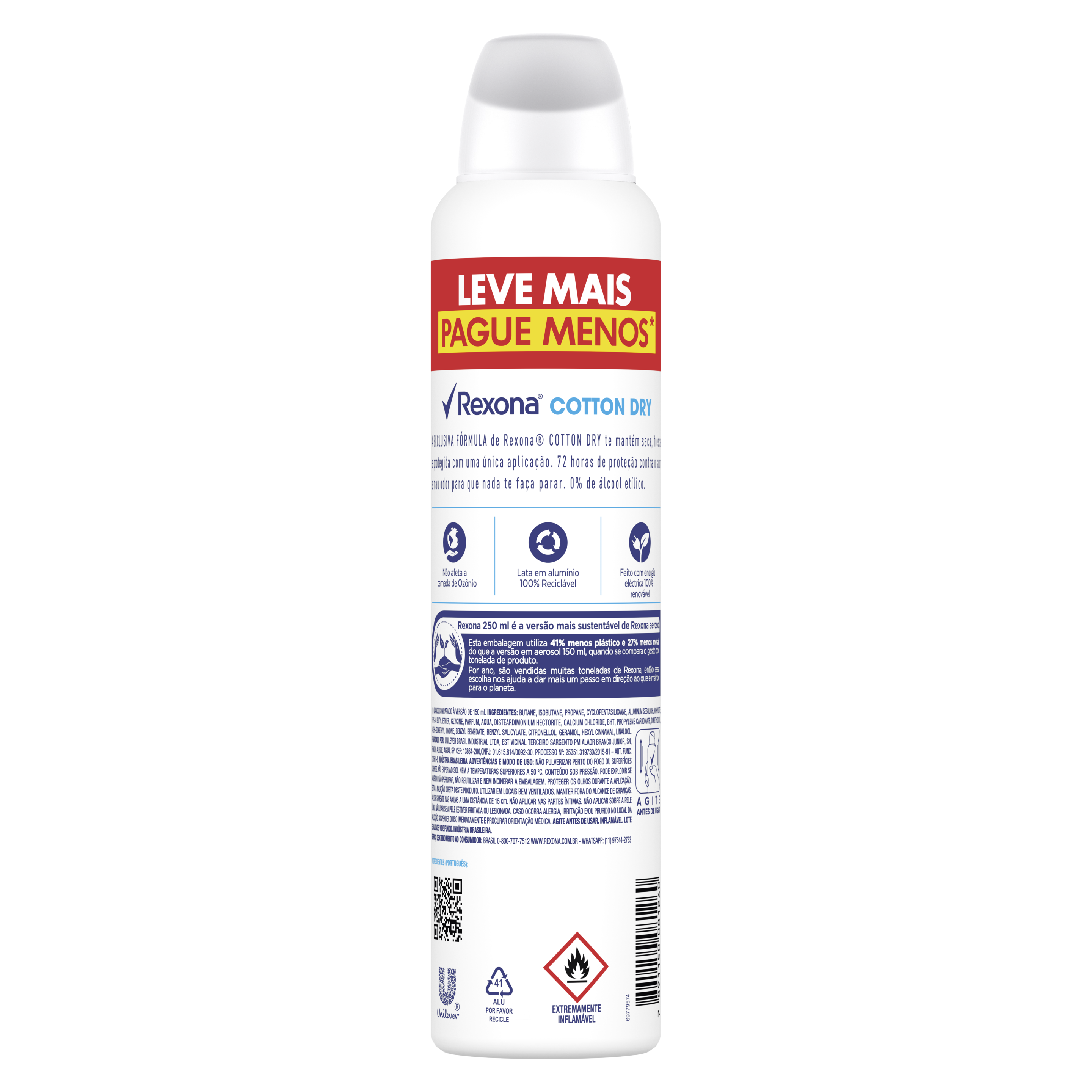 Antitranspirante Rexona Feminino Aerosol Cotton Dry