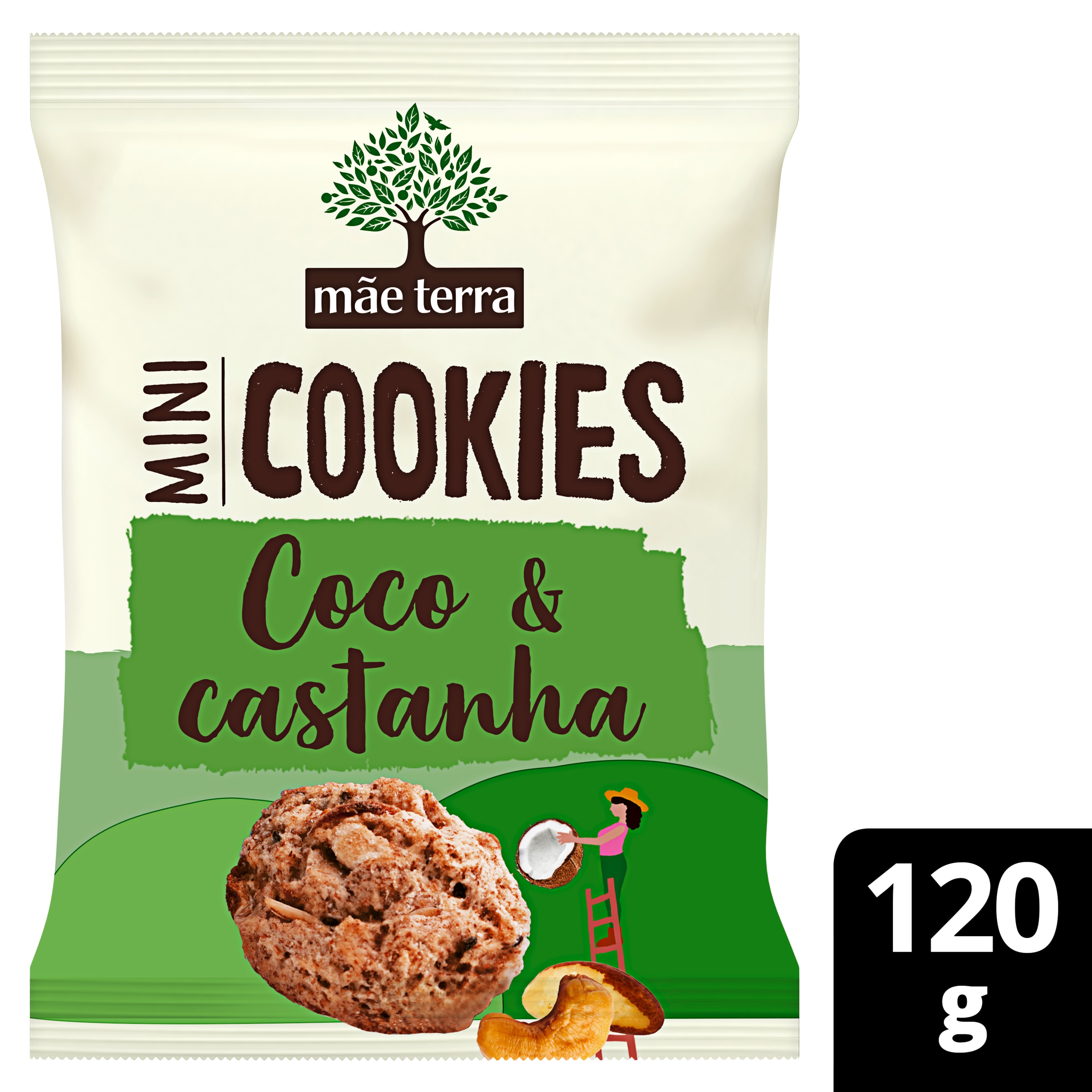 Mini Cookies Coco e Castanhas 120g packshot