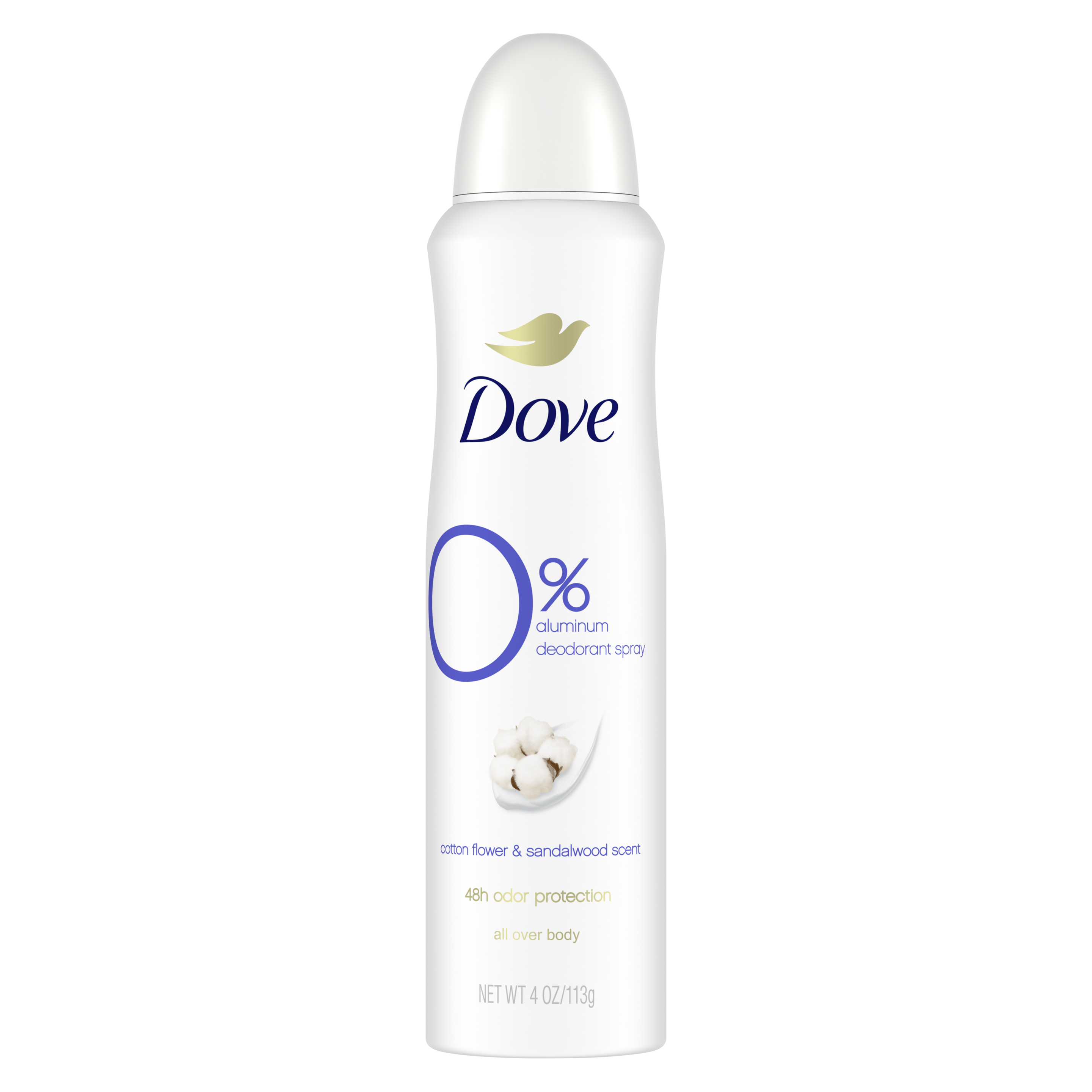 Dove 0% Aluminum Deodorant Spray Cotton Flower & Sandalwood