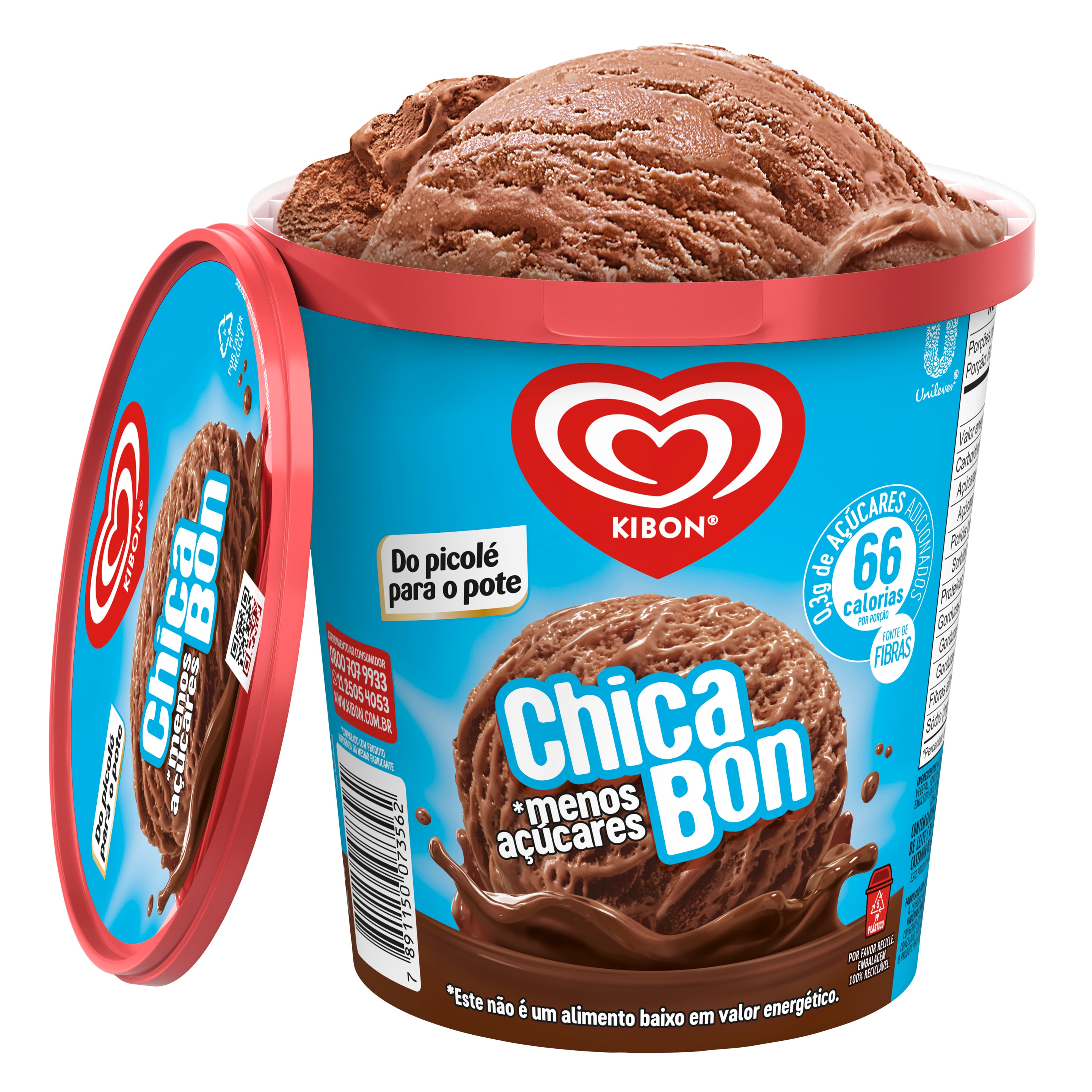 Chicabon Menos Açúcares 800ml