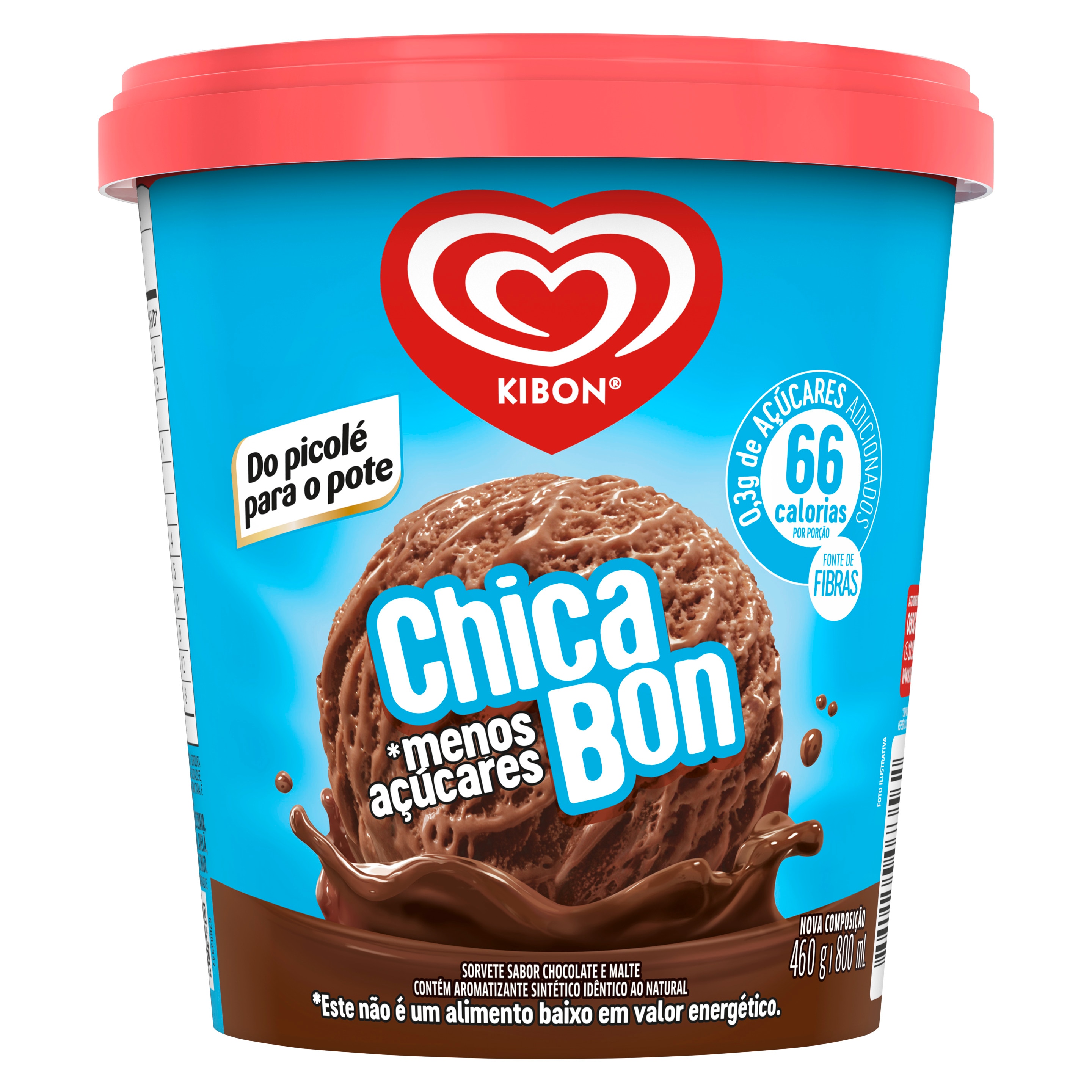 Chicabon Menos Açúcares 800ml
