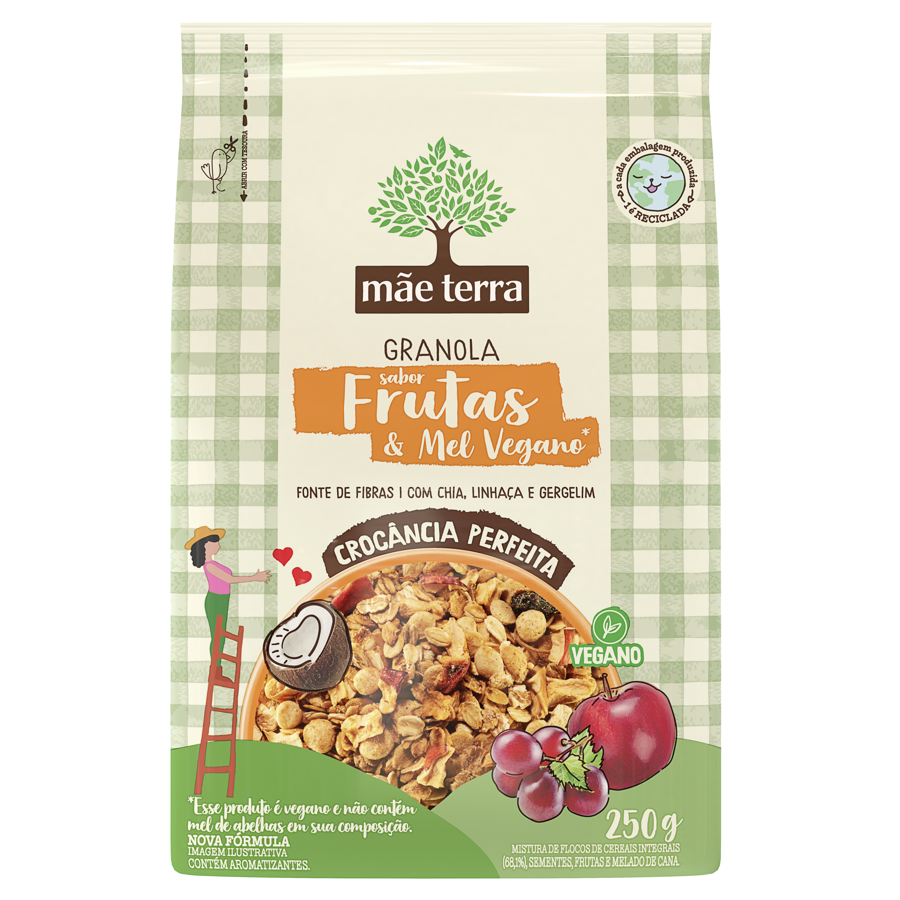 Granola Frutas e Mel Vegano 250g