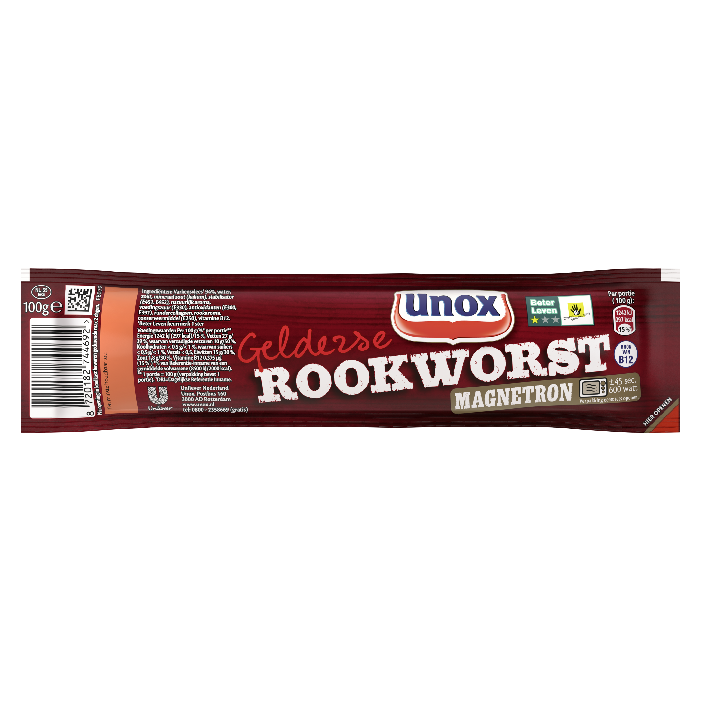 Unox  Rookworst gelderse magnetron 100 g