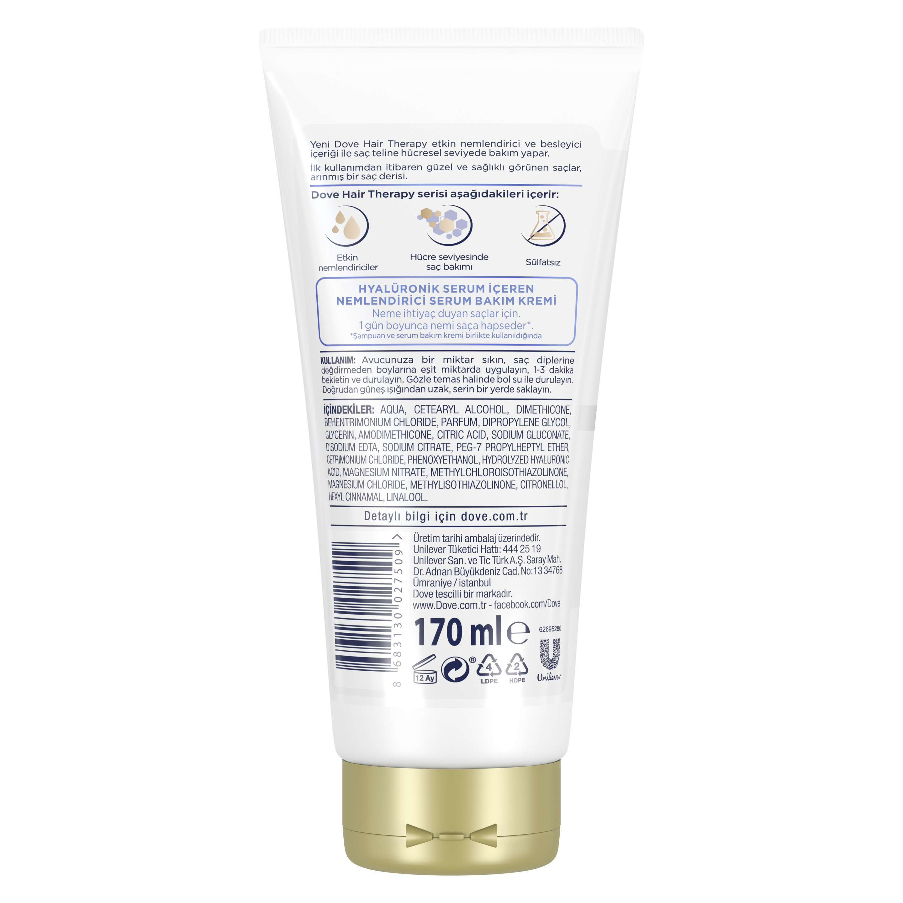 Dove Hair Therapy Hydration Spa Sülfatsız Serum Saç Bakım Kremi