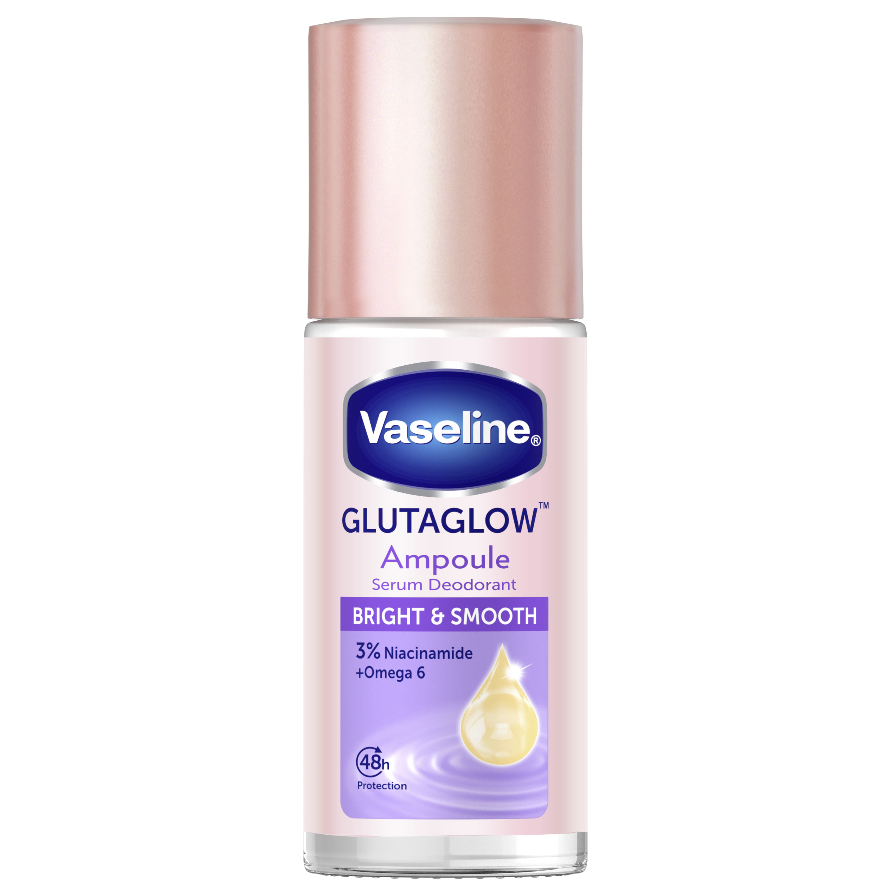 Vaseline Deodorant Roll On Bright & Smooth 45ml FOP Pack packshot