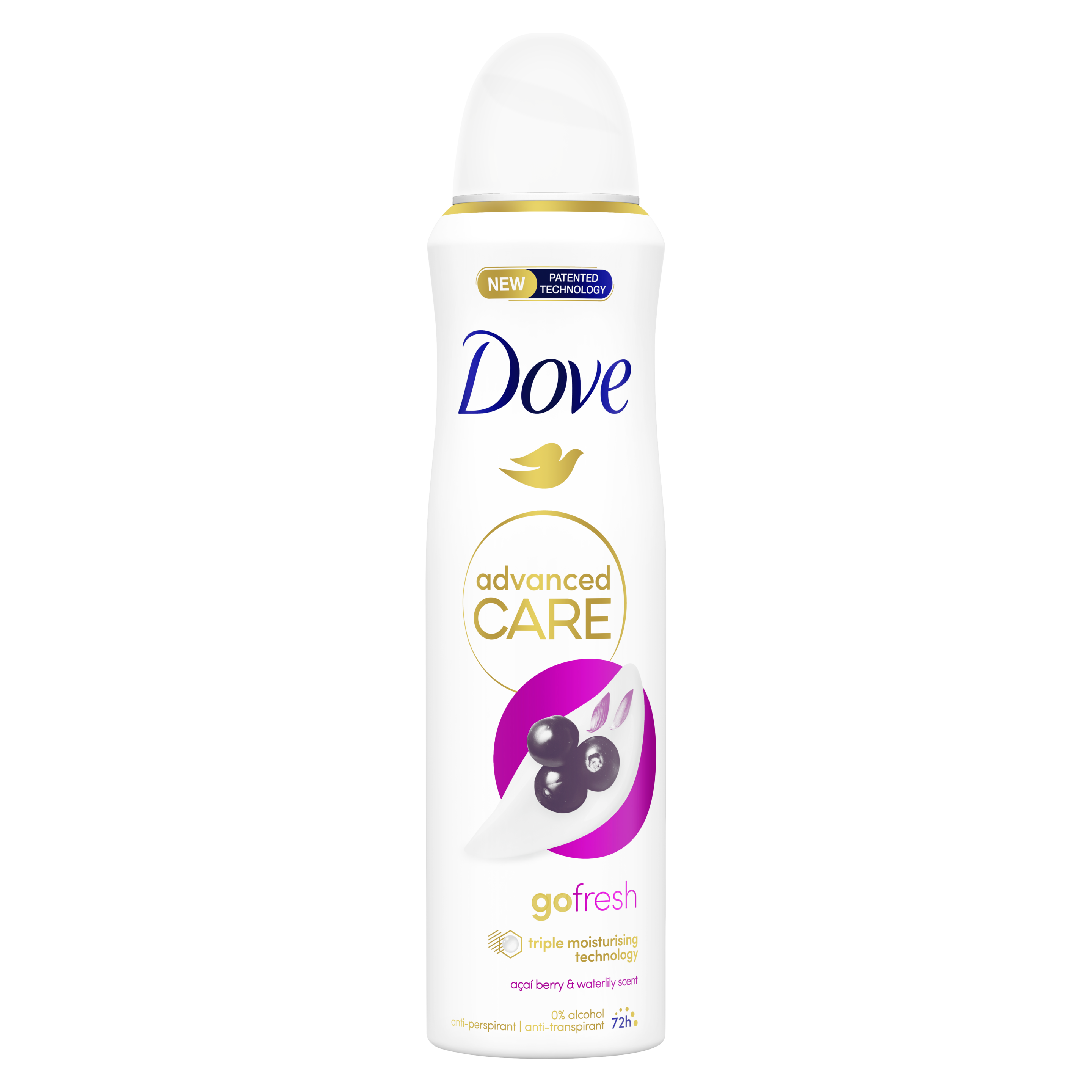 Dove Deodorante Go Fresh Acai Berry & Waterlily Scent Spray 150 Ml - Idea  Bellezza