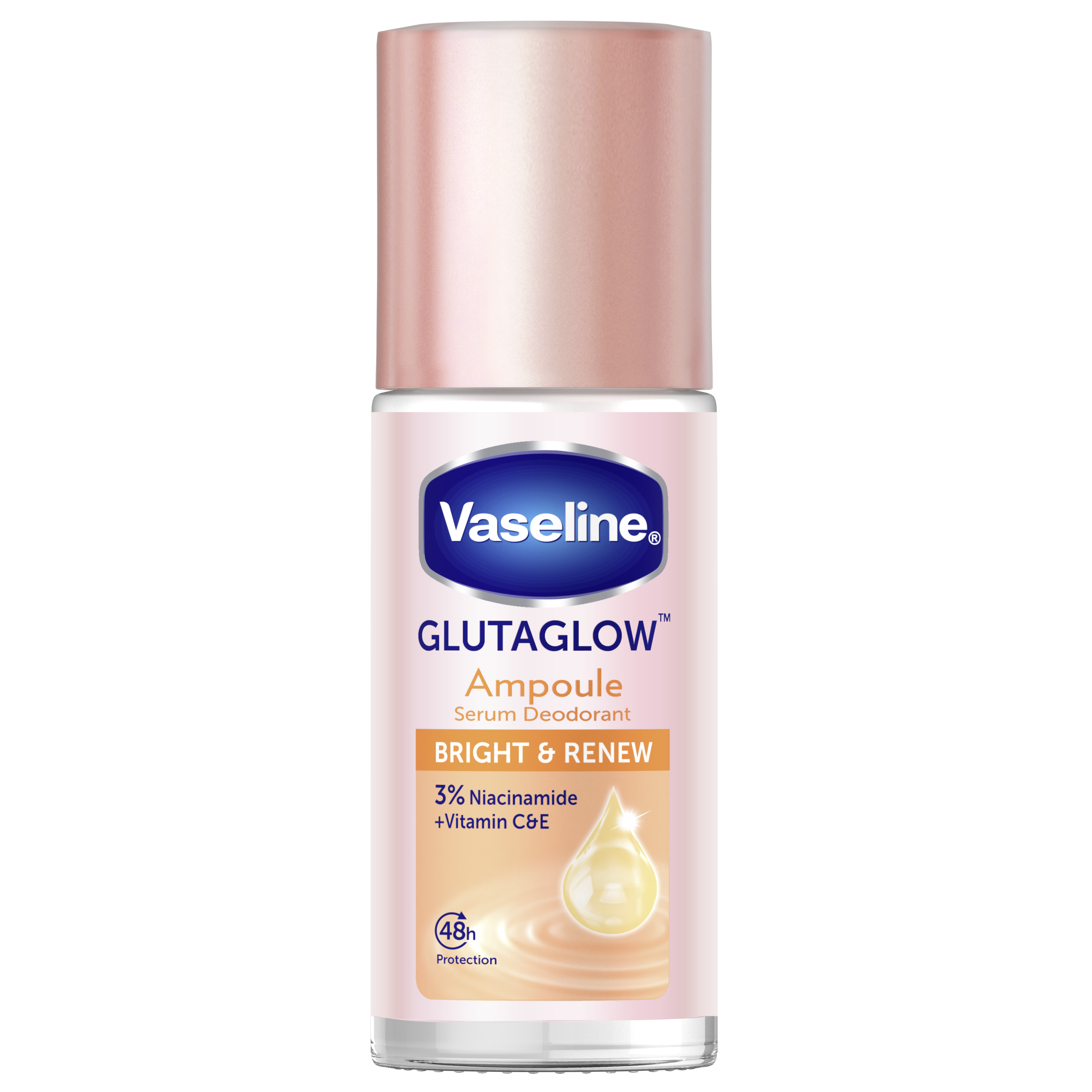 Vaseline Deodorant Roll On Bright & Renew 45ml FOP Pack packshot
