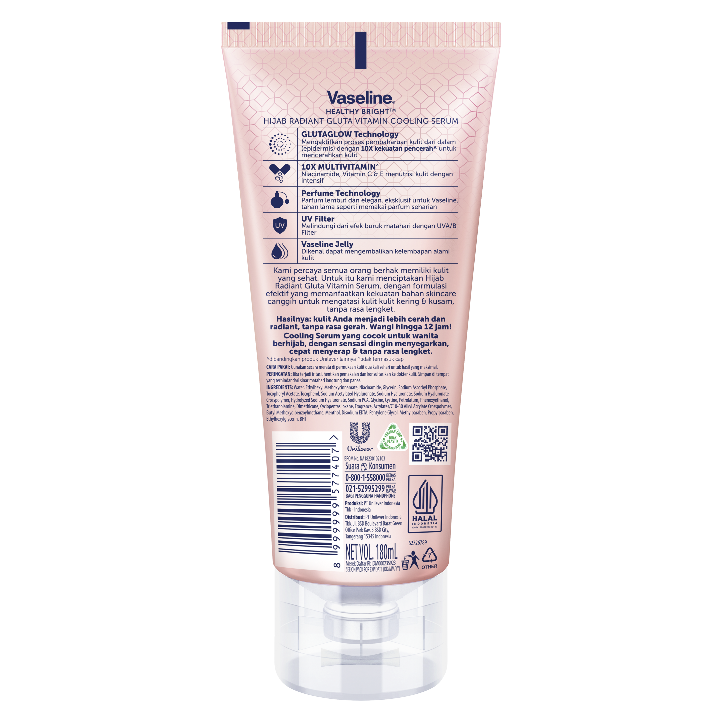 Vaseline® Hijab Bright Cooling Body Serum back