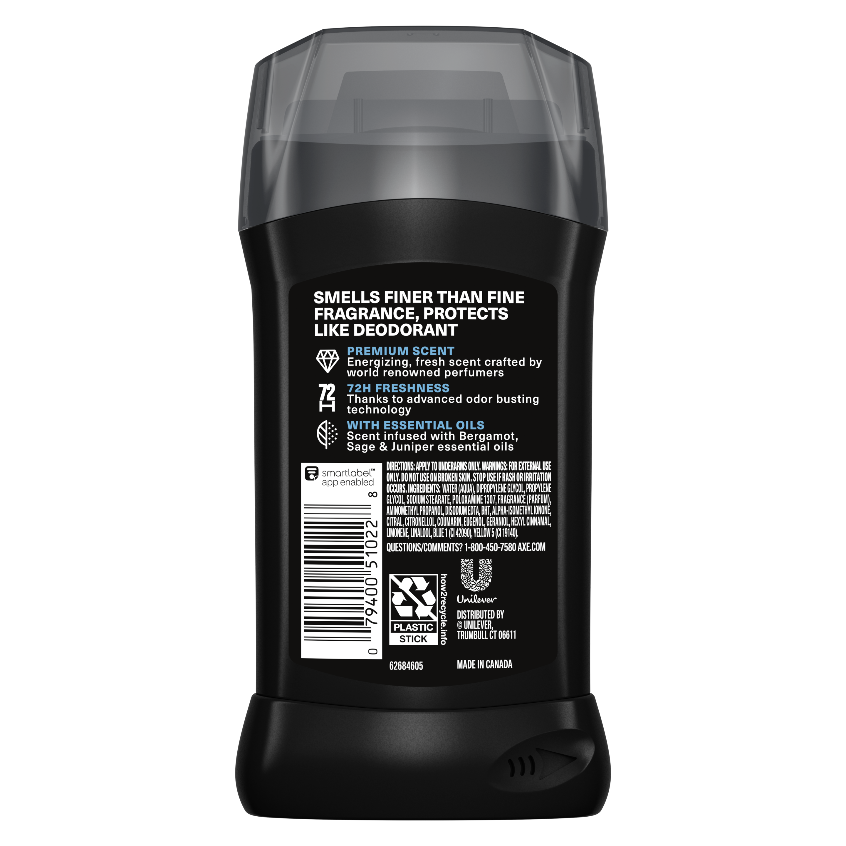 Aqua Bergamot Premium Deodorant Stick Back