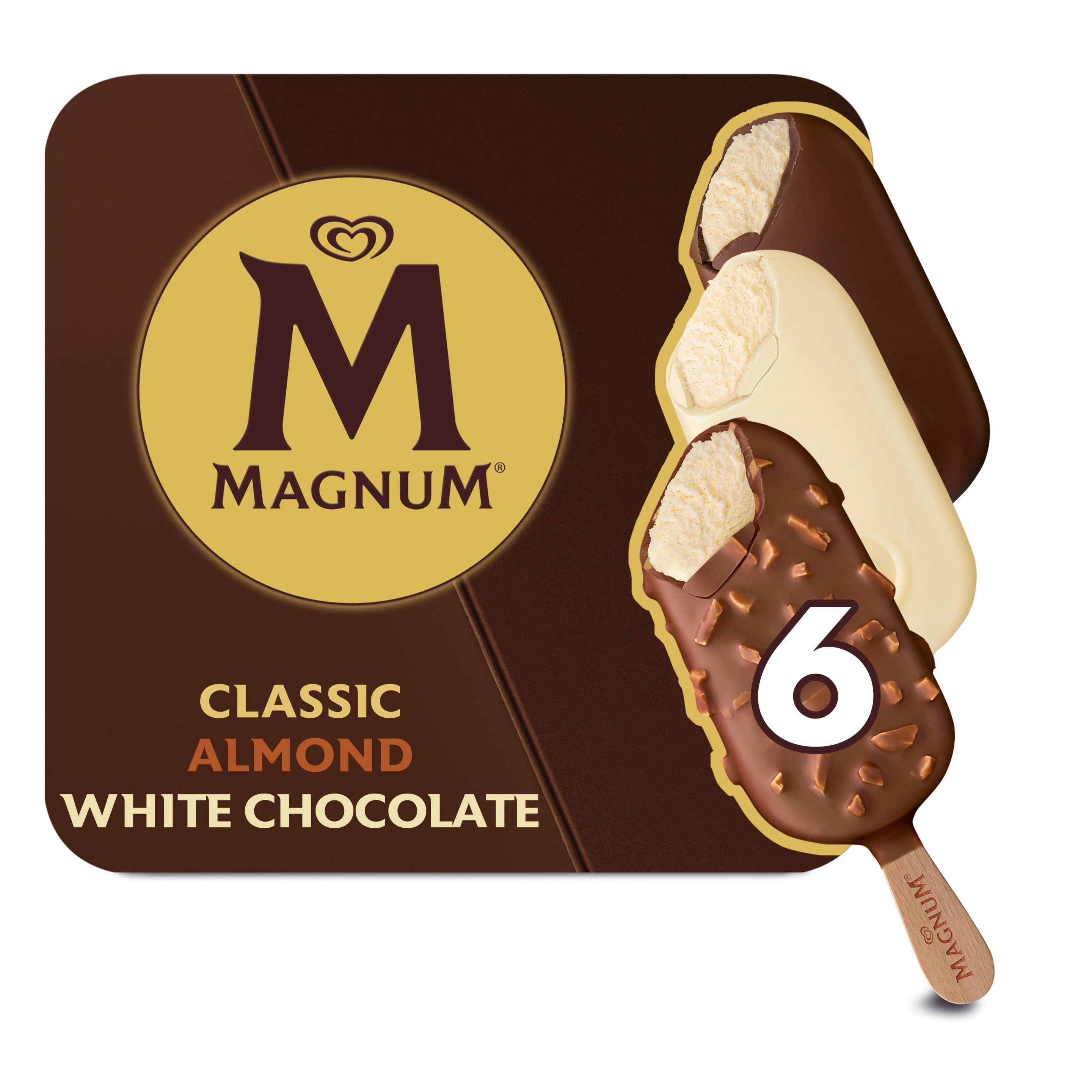 Magnum Classic Almond White Chocolate 6 x - Magnum Schweiz